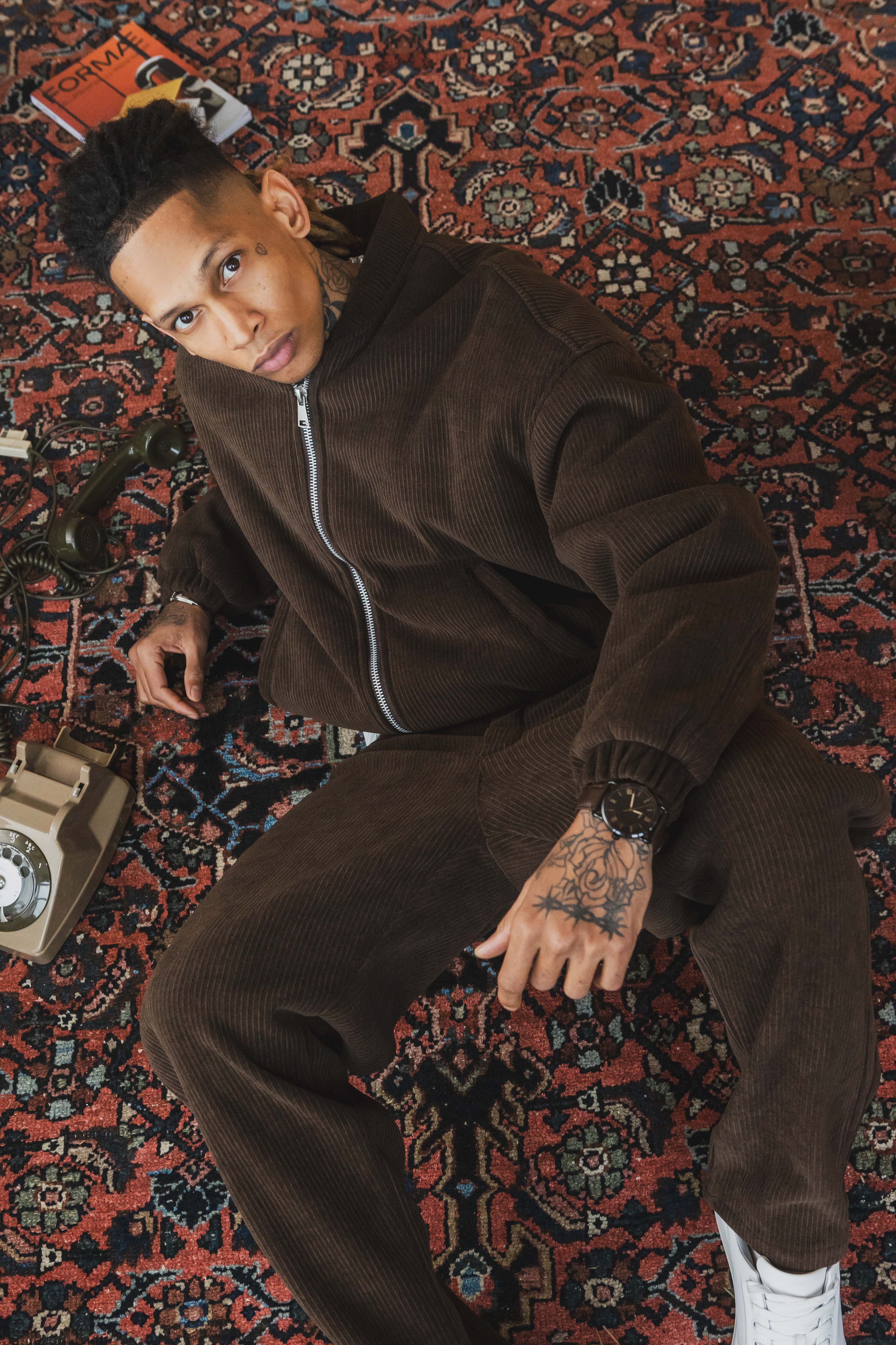 Ensemble velvet marron