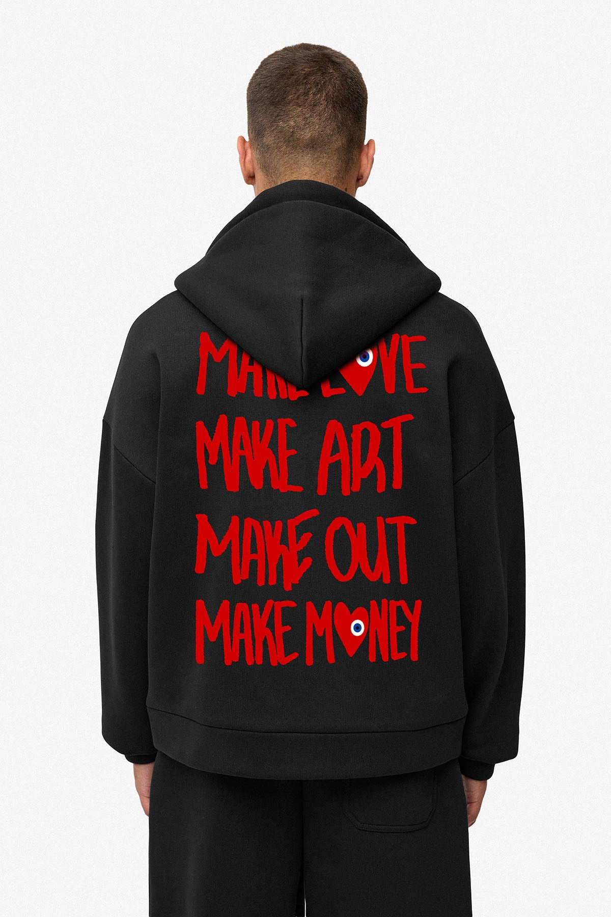 Veste capuche noir Make Love