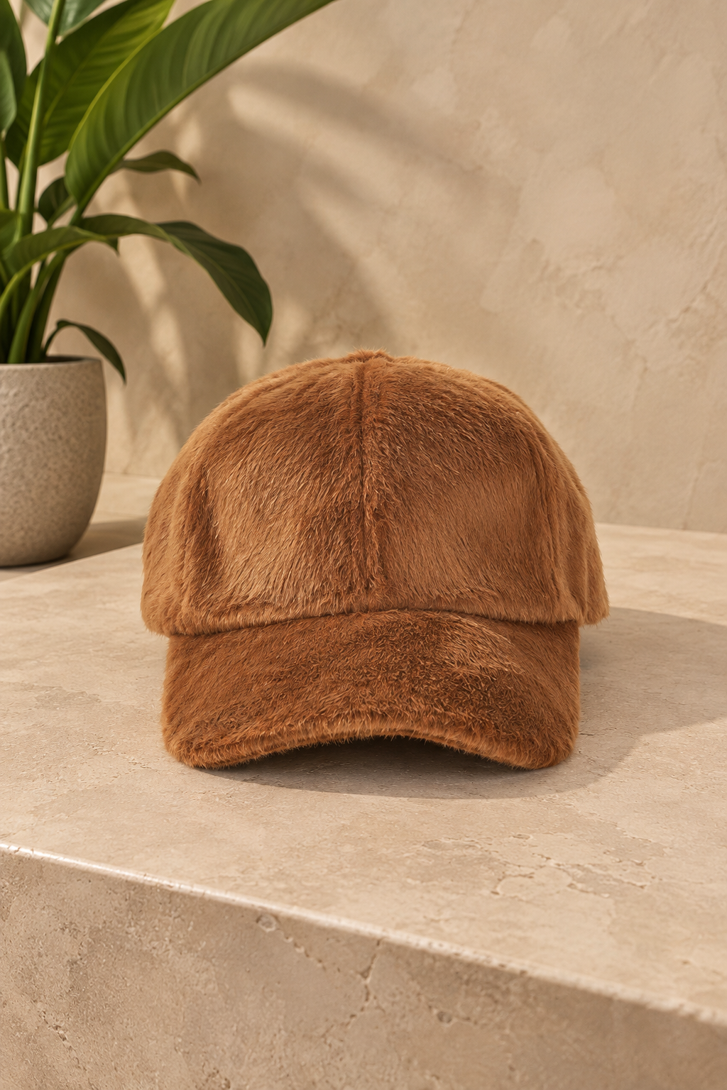 Casquette fourrure marron