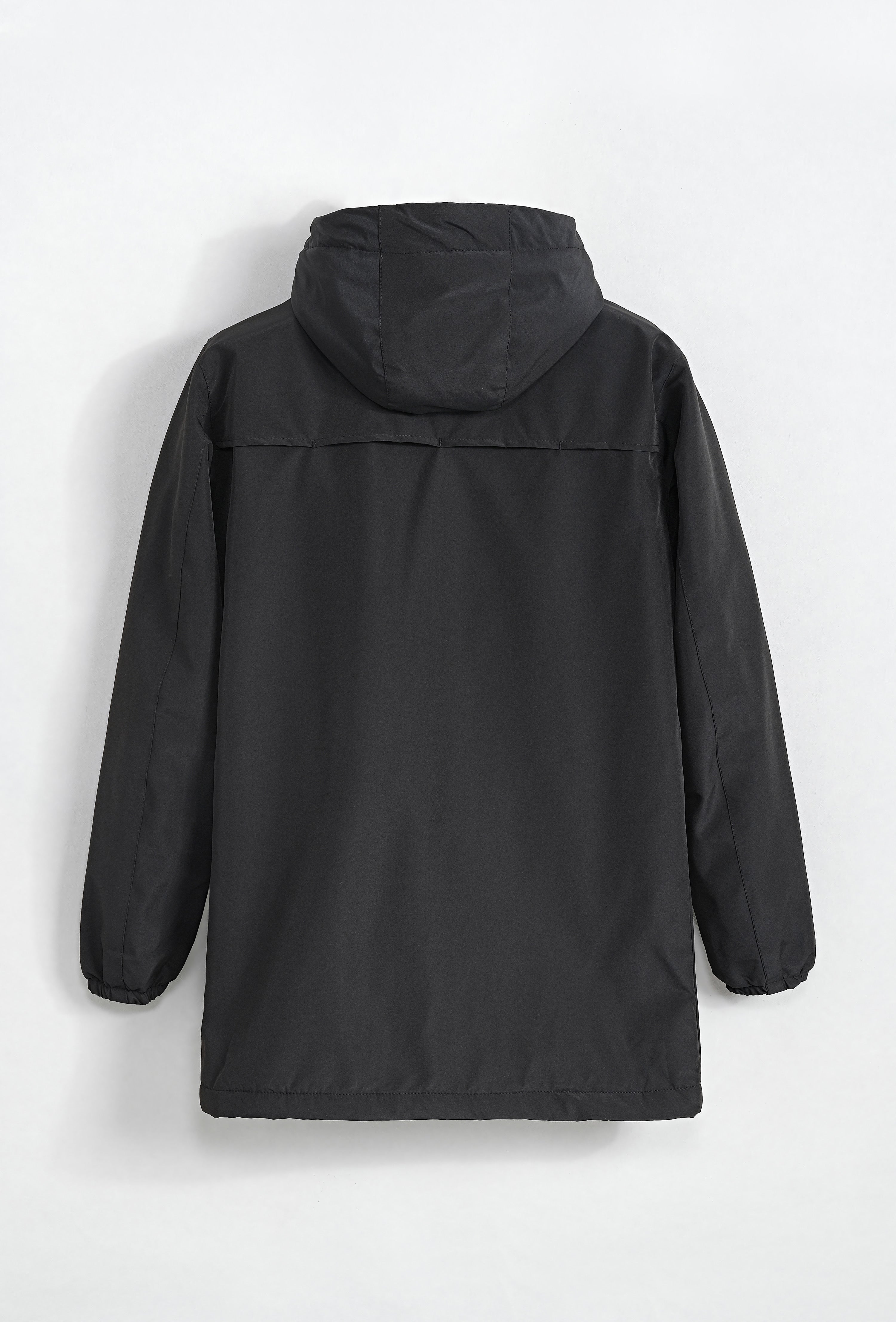 Veste capuche longue noir fourrée