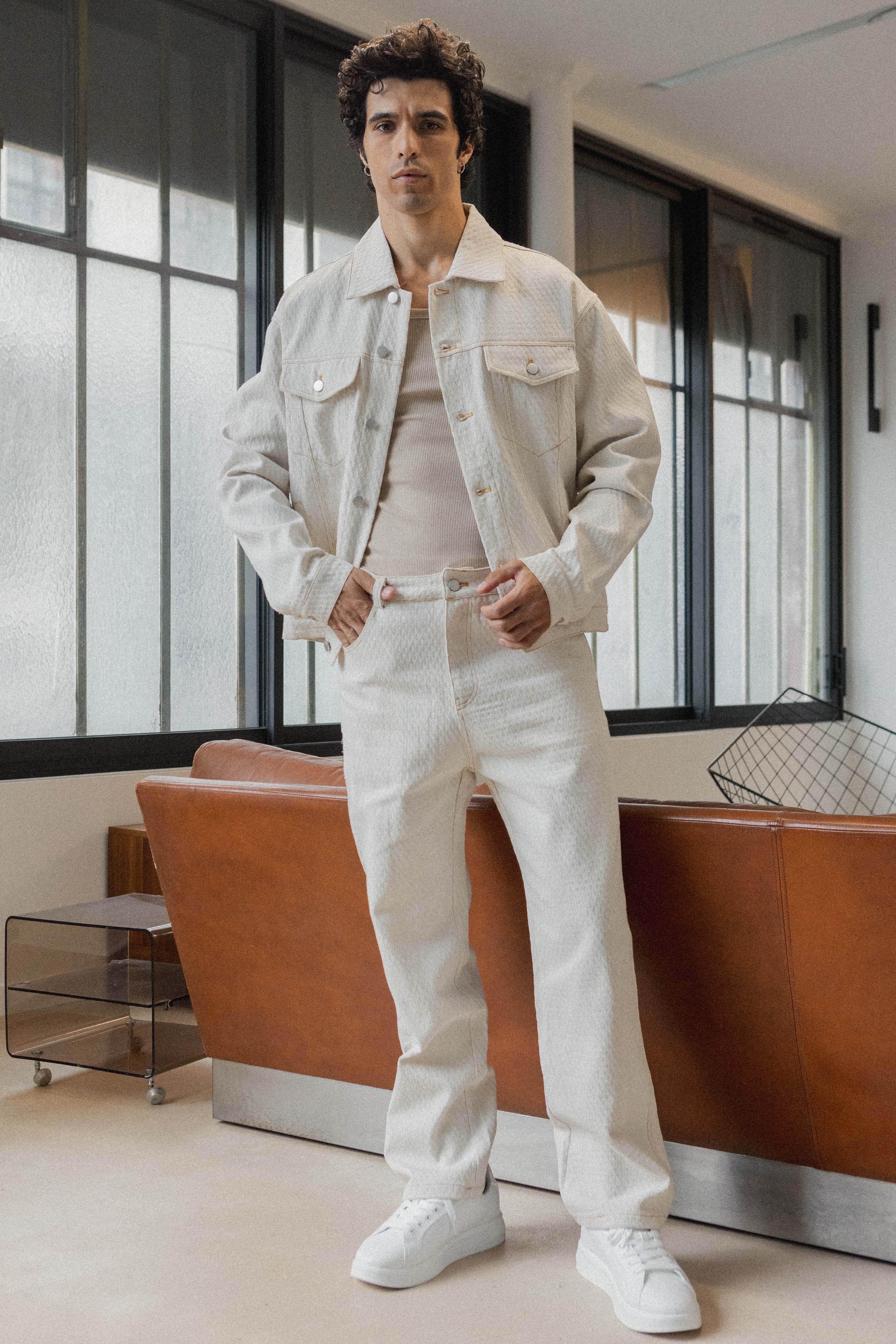 Ensemble veste + pantalon Denim beige