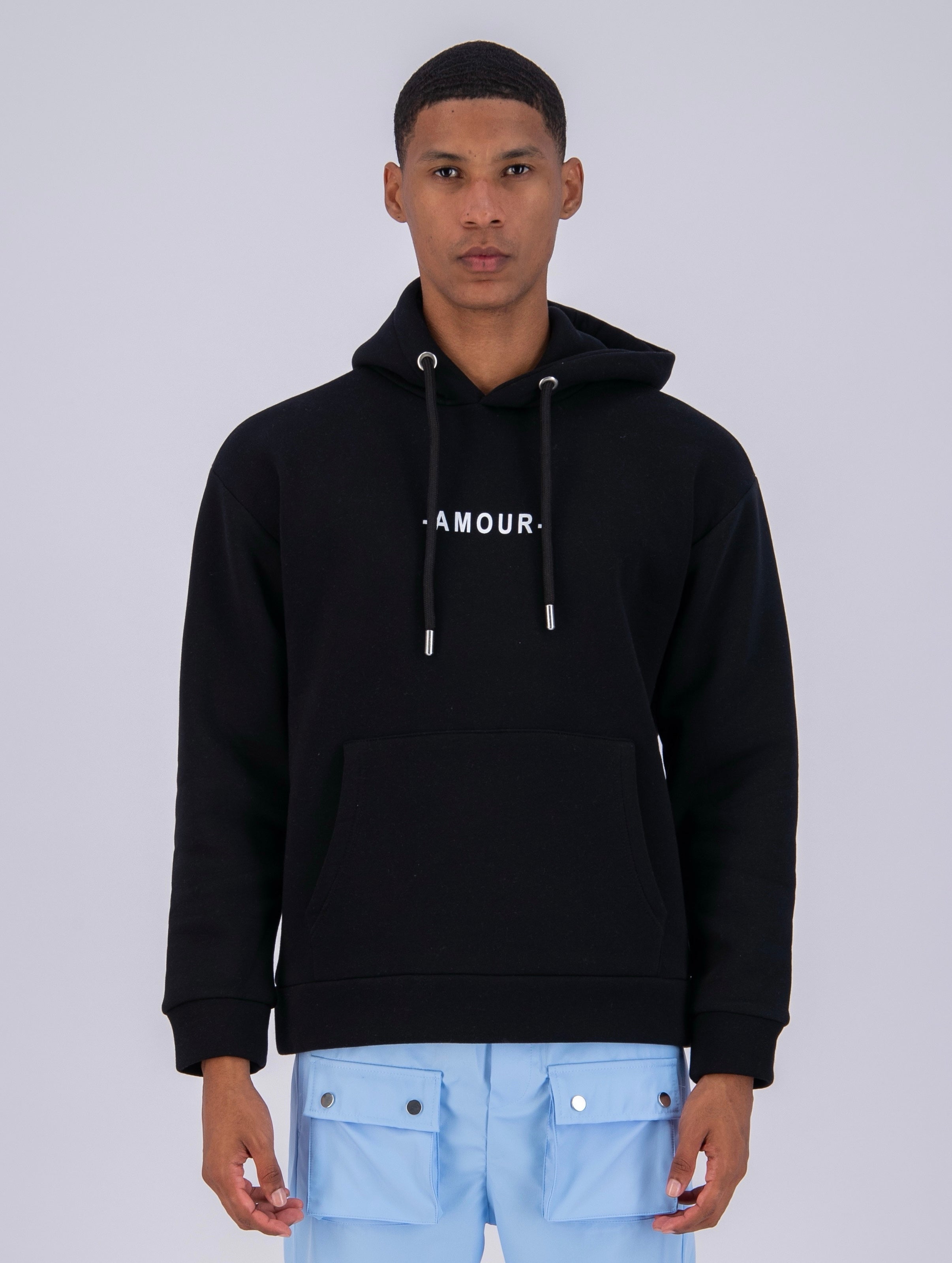 ADJ - Sweat capuche noir Amour