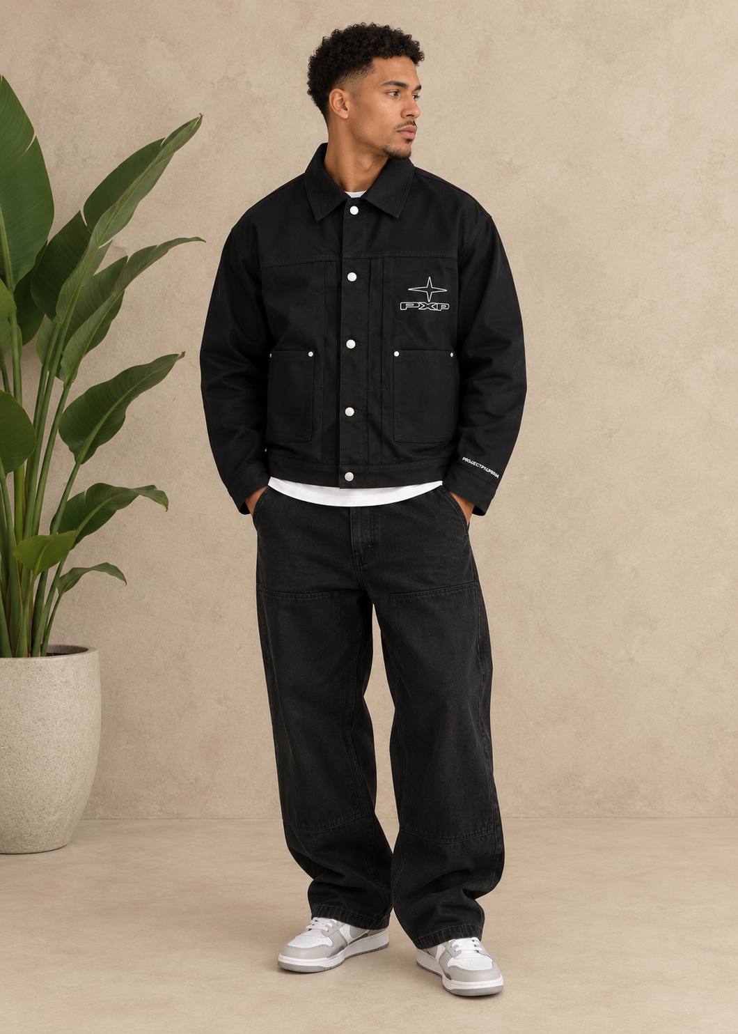 PXP - VESTE EN TOILE CLASSY NOIR
