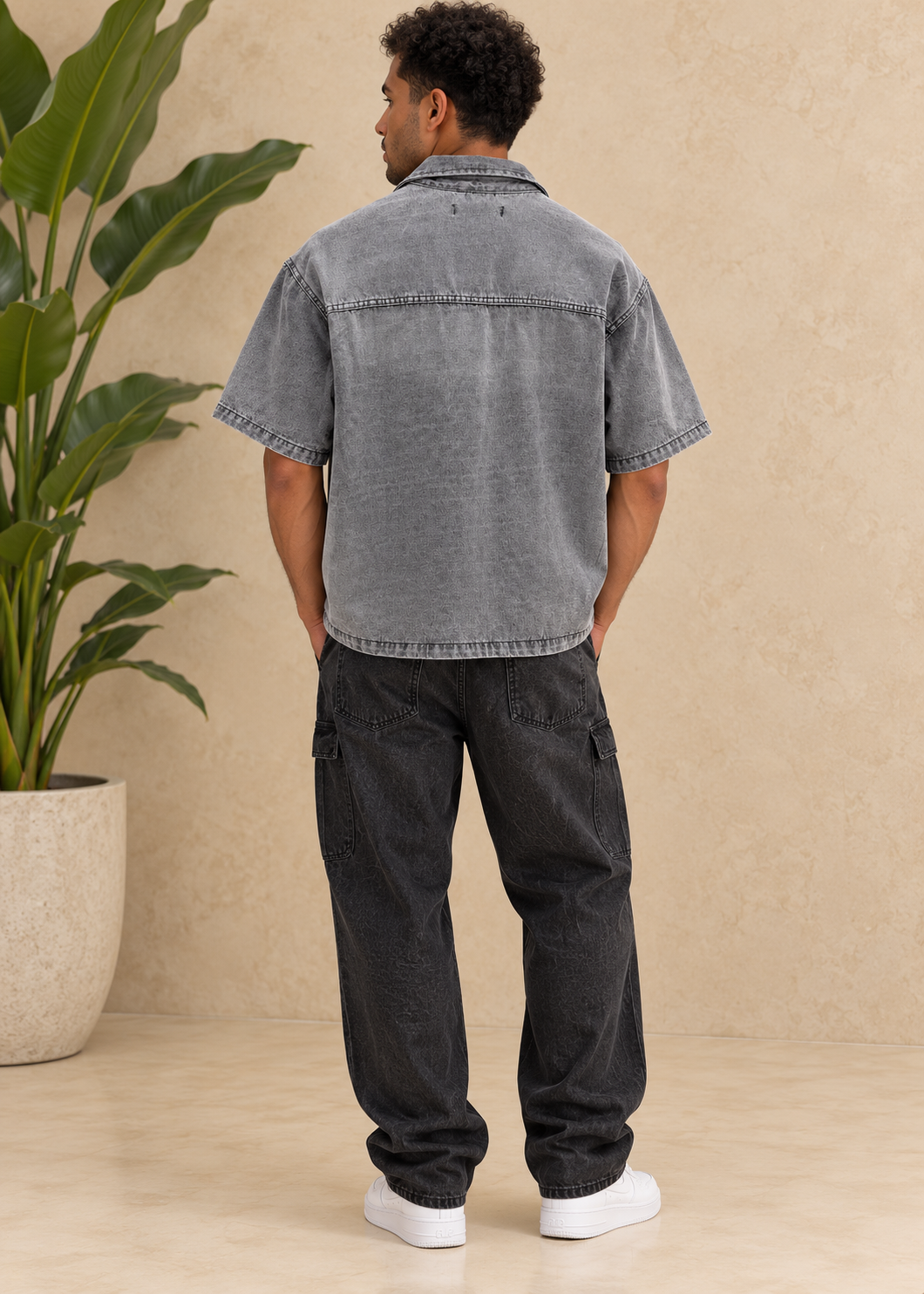 Chemise en jean gris clair