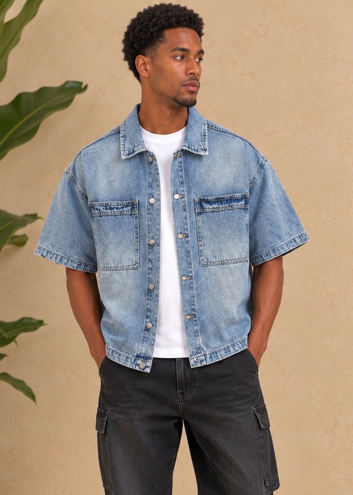 Chemise en jean bleu