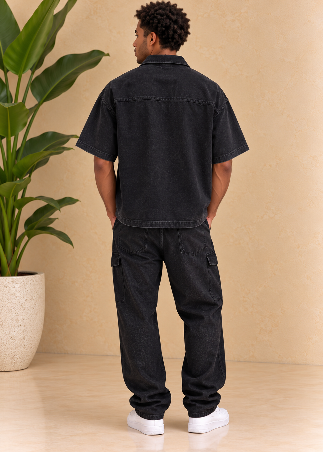 Chemise en jean noir