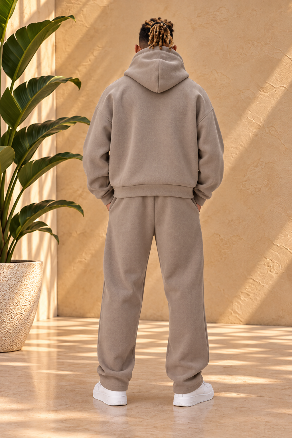 Ensemble jogging marron clair