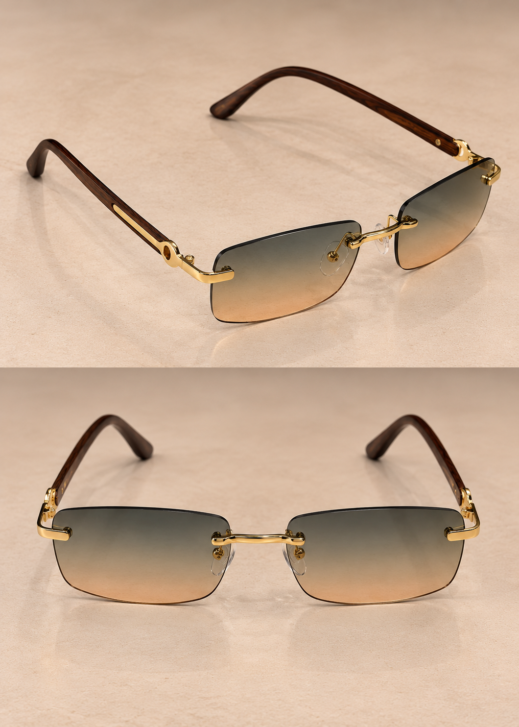 Lunette ninho bois vert / orange