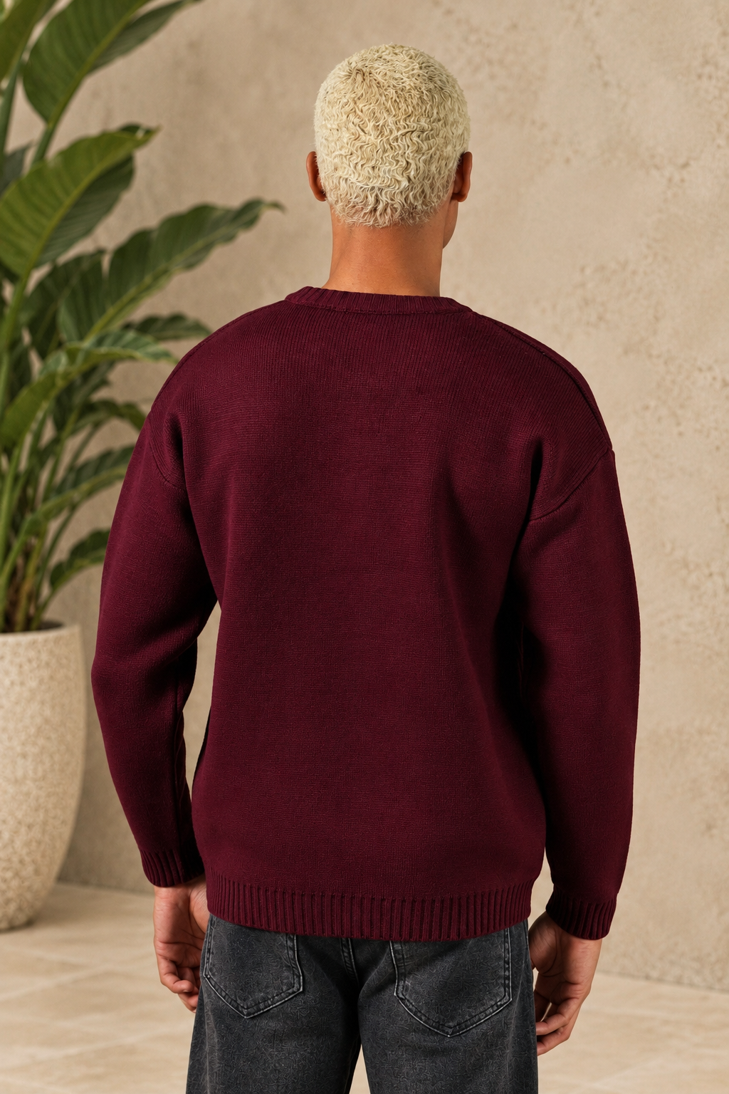 Pull Trèfle bordeaux