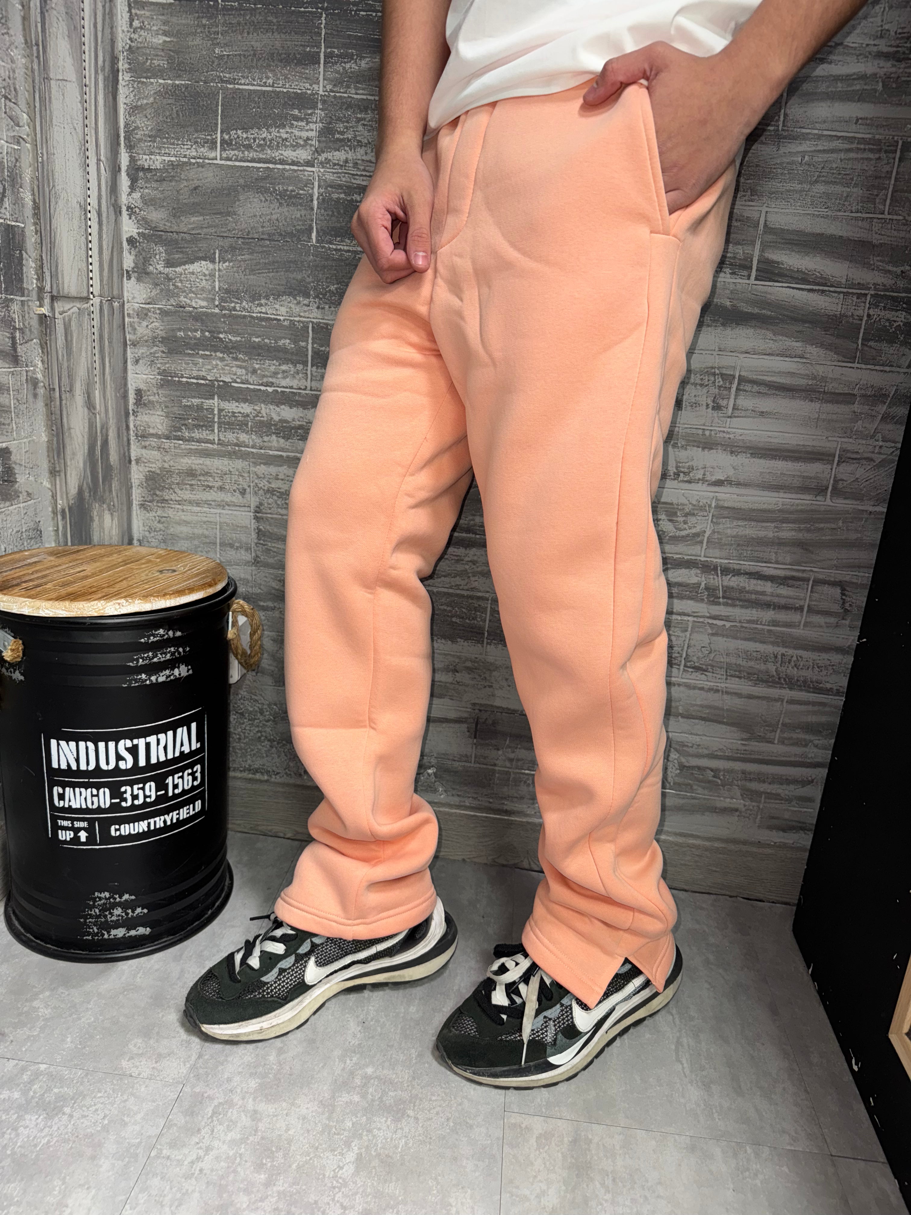 Pantalon jogging large saumon