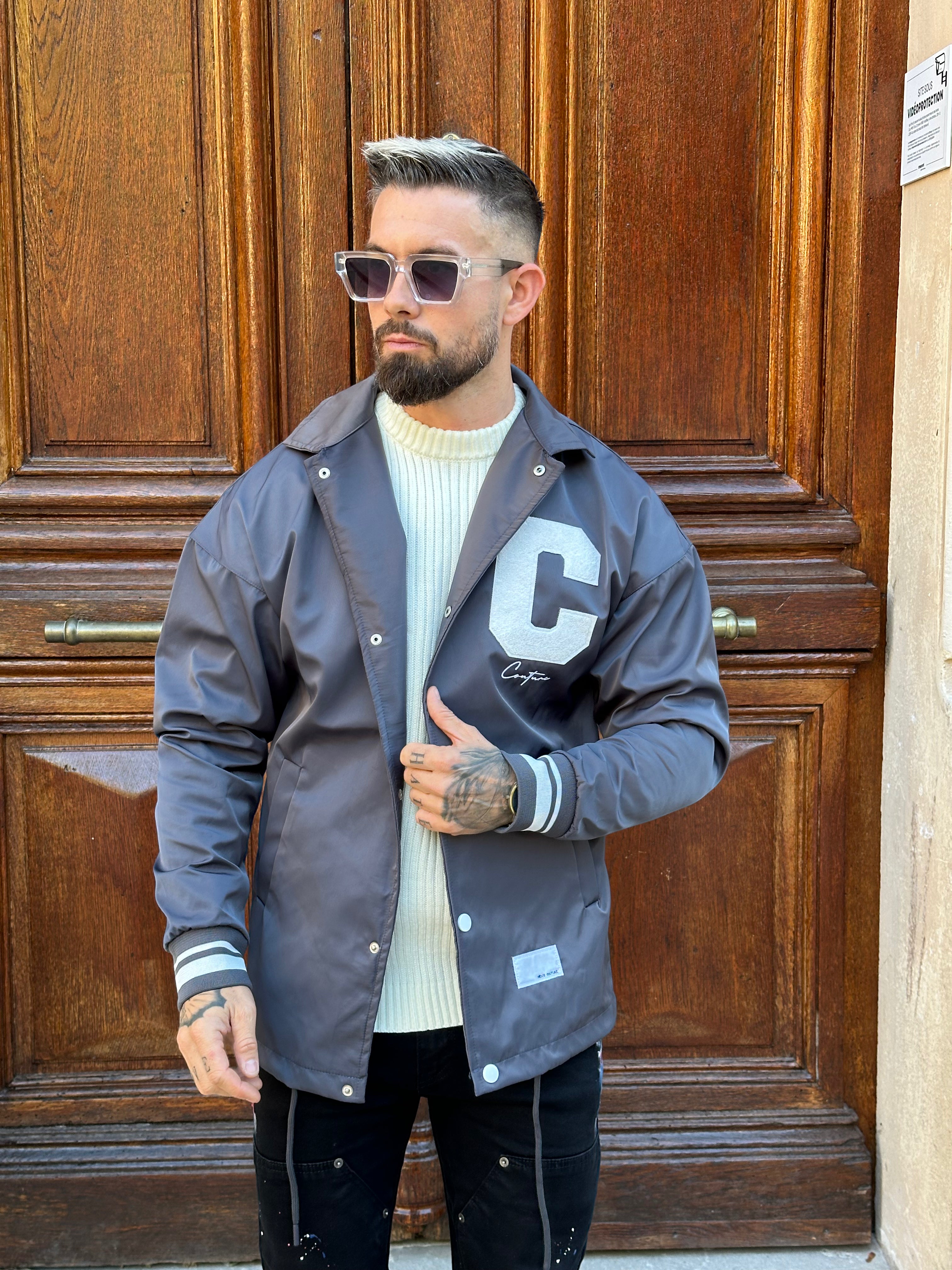 Charcoal gray Couture jacket