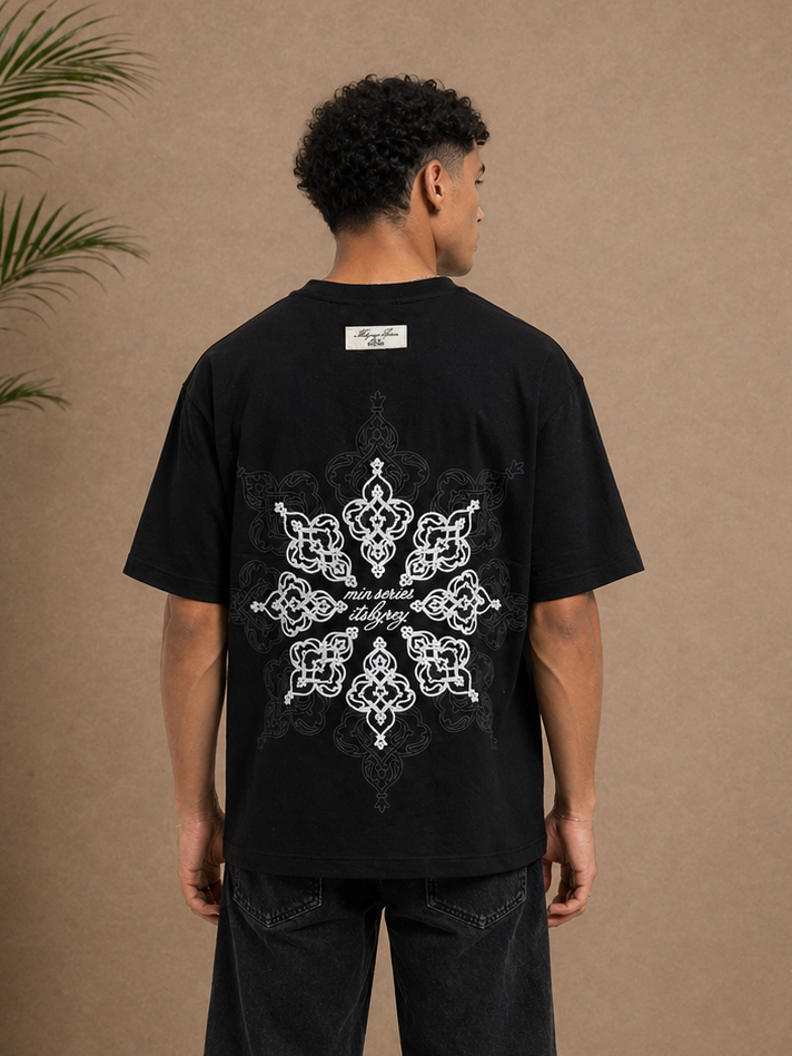 T-shirt oversize Respire brodé noir