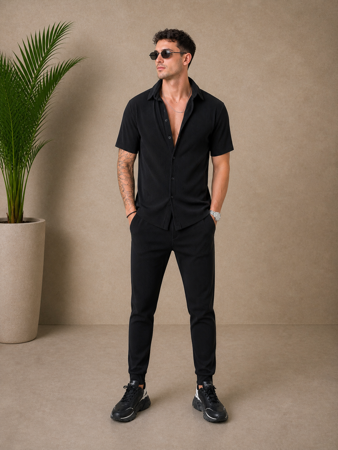 Ensemble Pablo Chemise pantalon noir