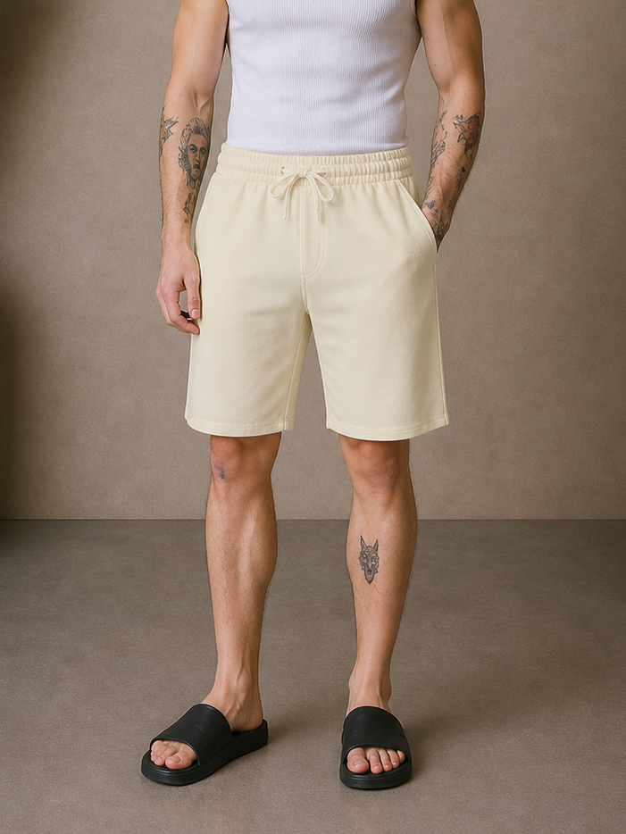 Short coton écru