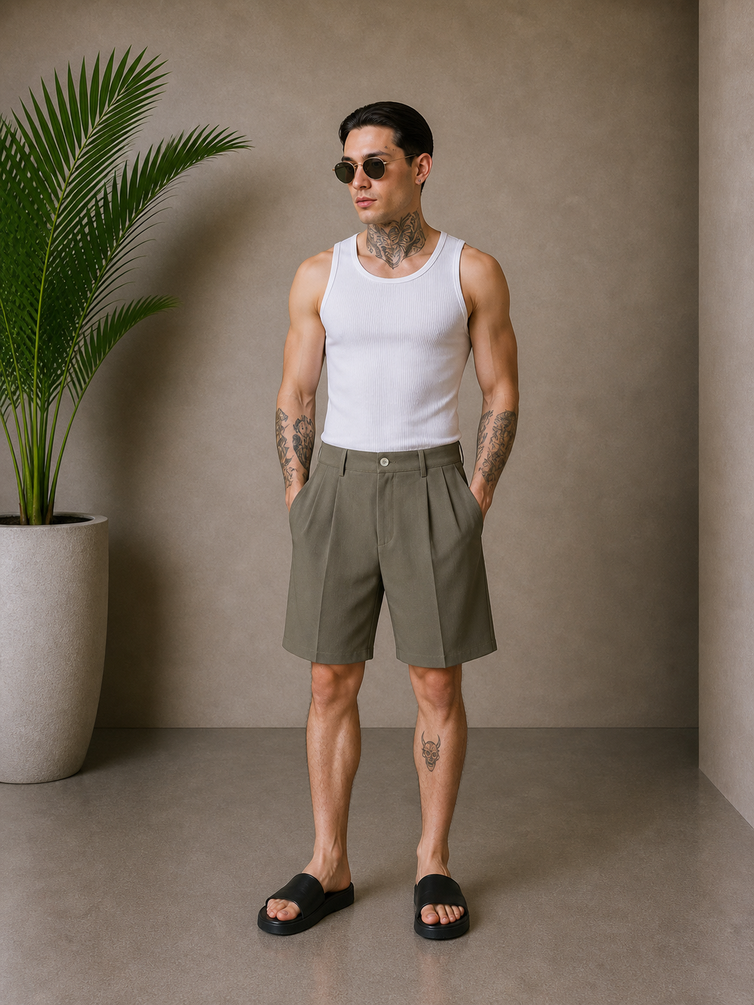 Short cosy kaki
