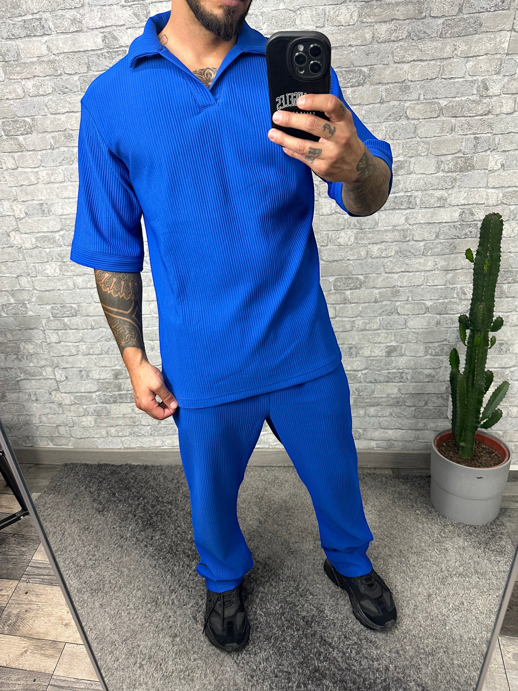 Ensemble Paolo bleu roi polo + pantalon - Stayin