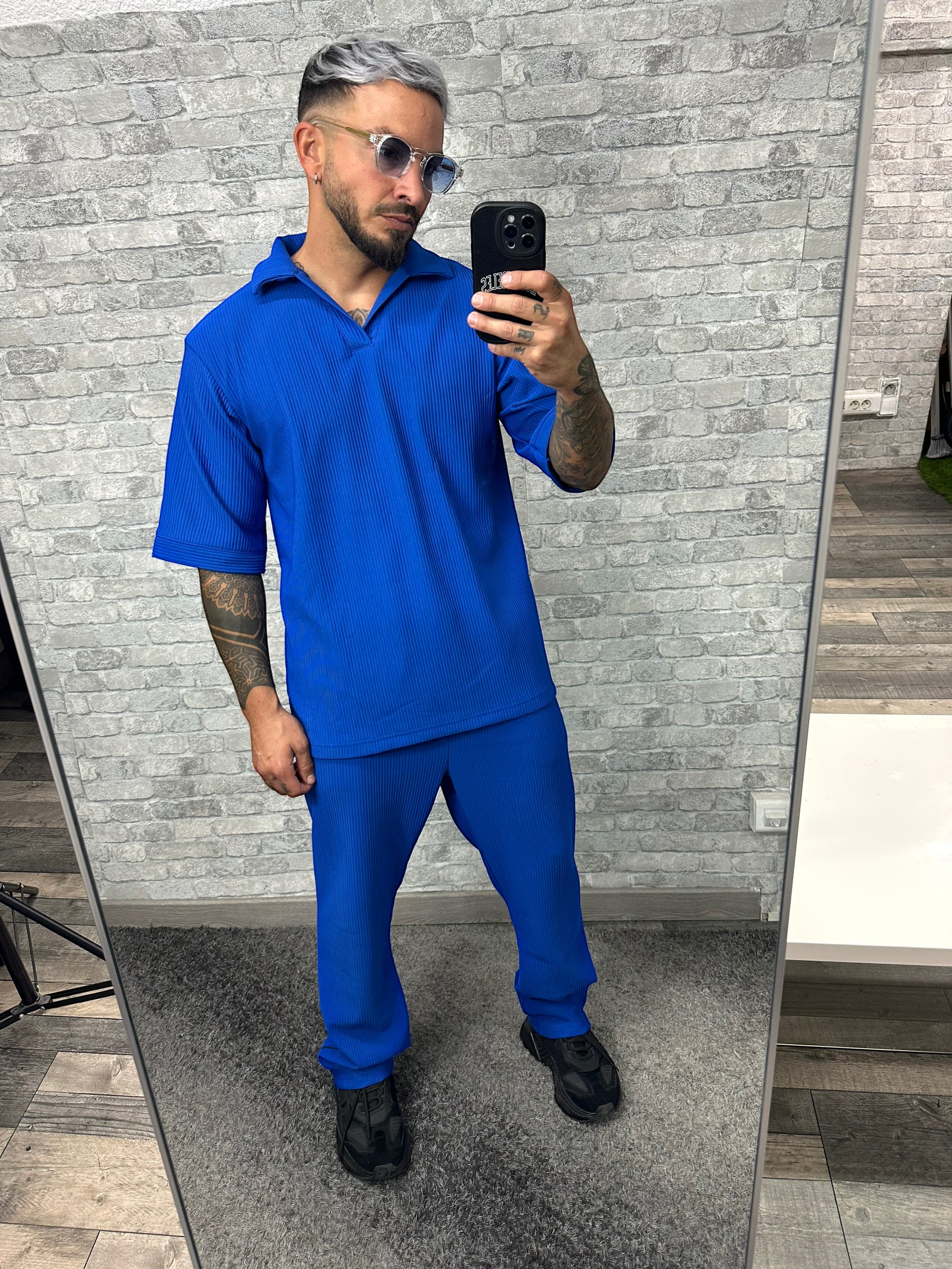 Ensemble Paolo bleu roi polo + pantalon - Stayin