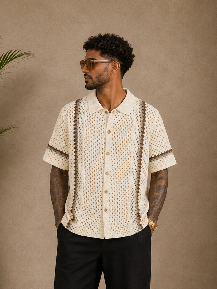 Chemise crochet crème shabby