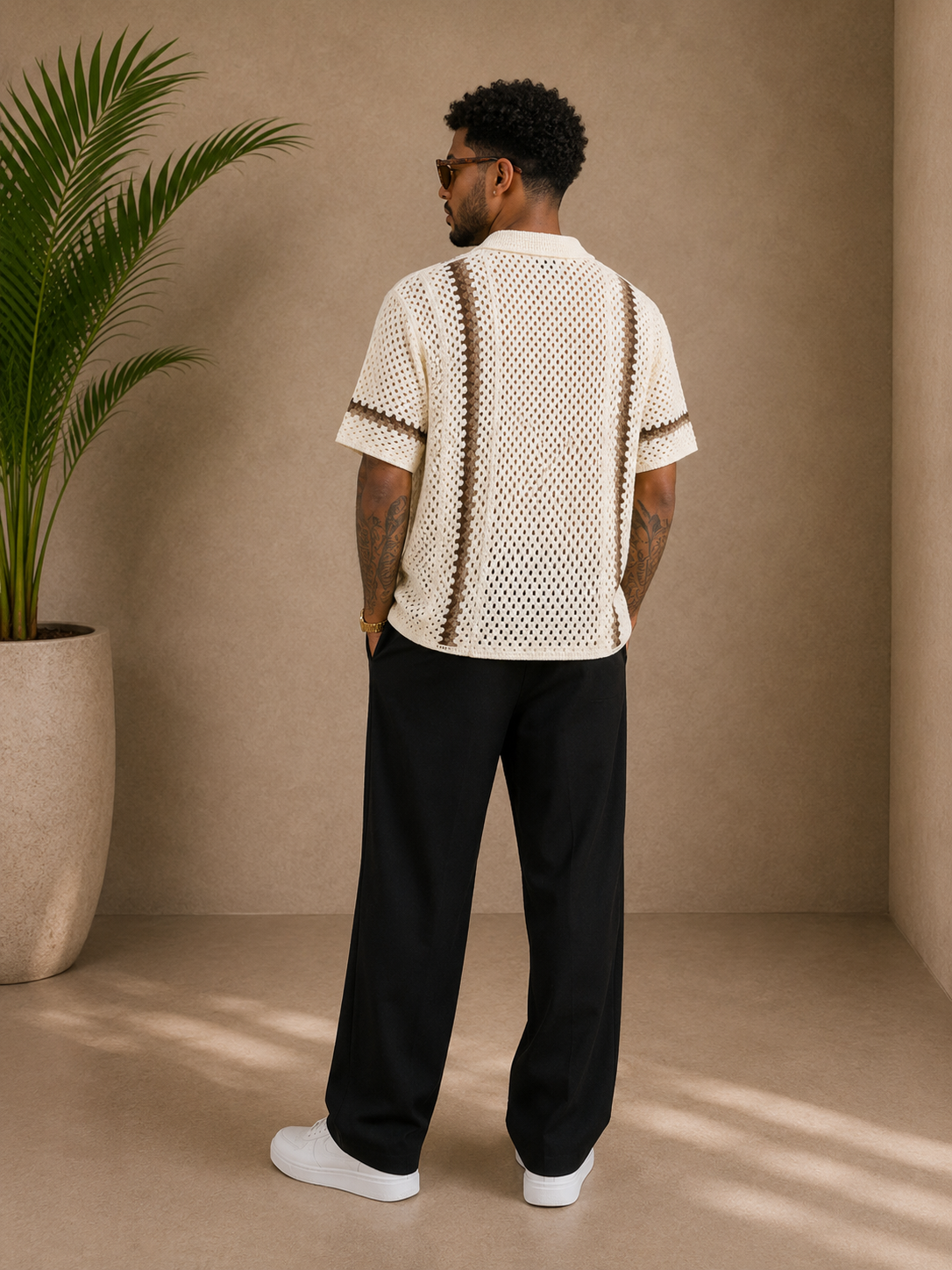 Chemise crochet crème shabby