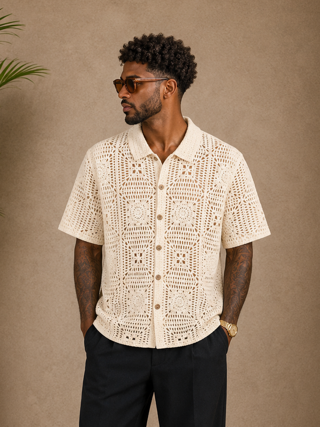 Chemise maille crème