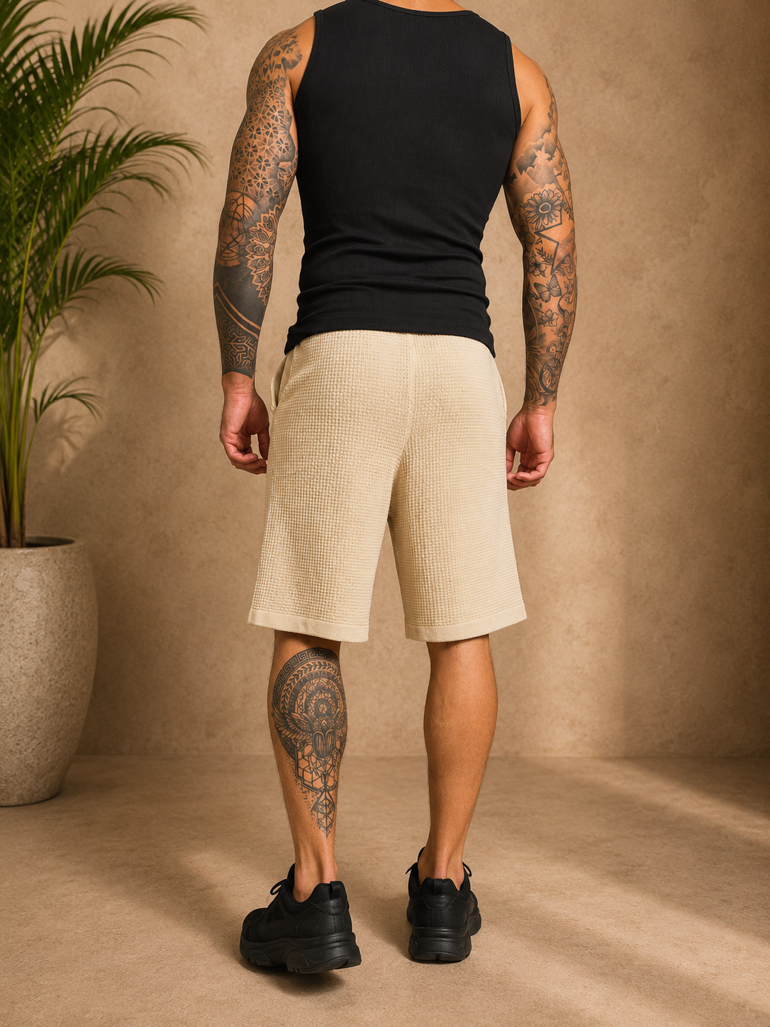 Short maille beige