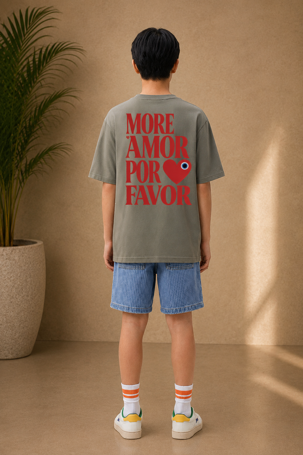 T-shirt enfant Por Favor kaki