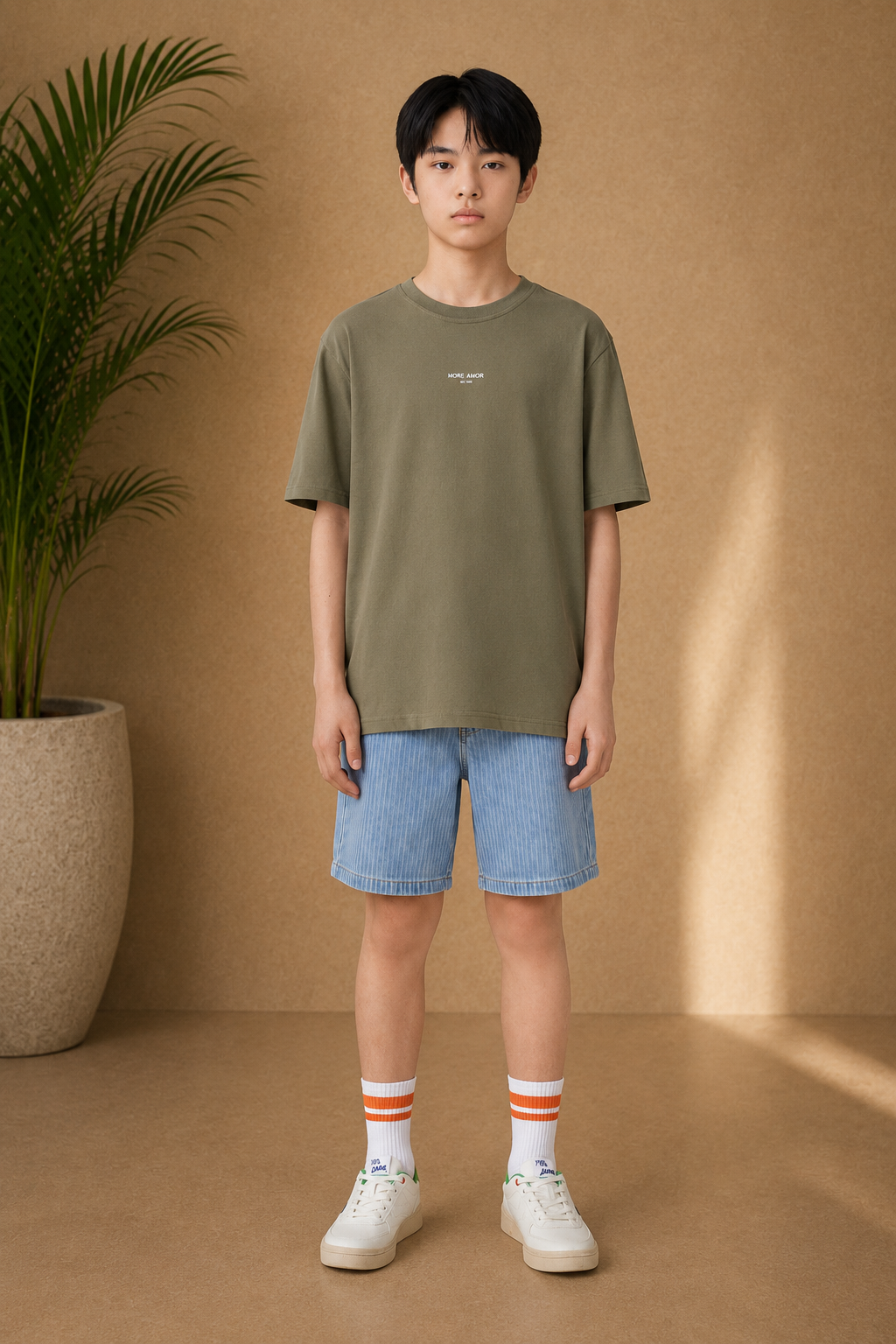 T-shirt enfant Por Favor kaki