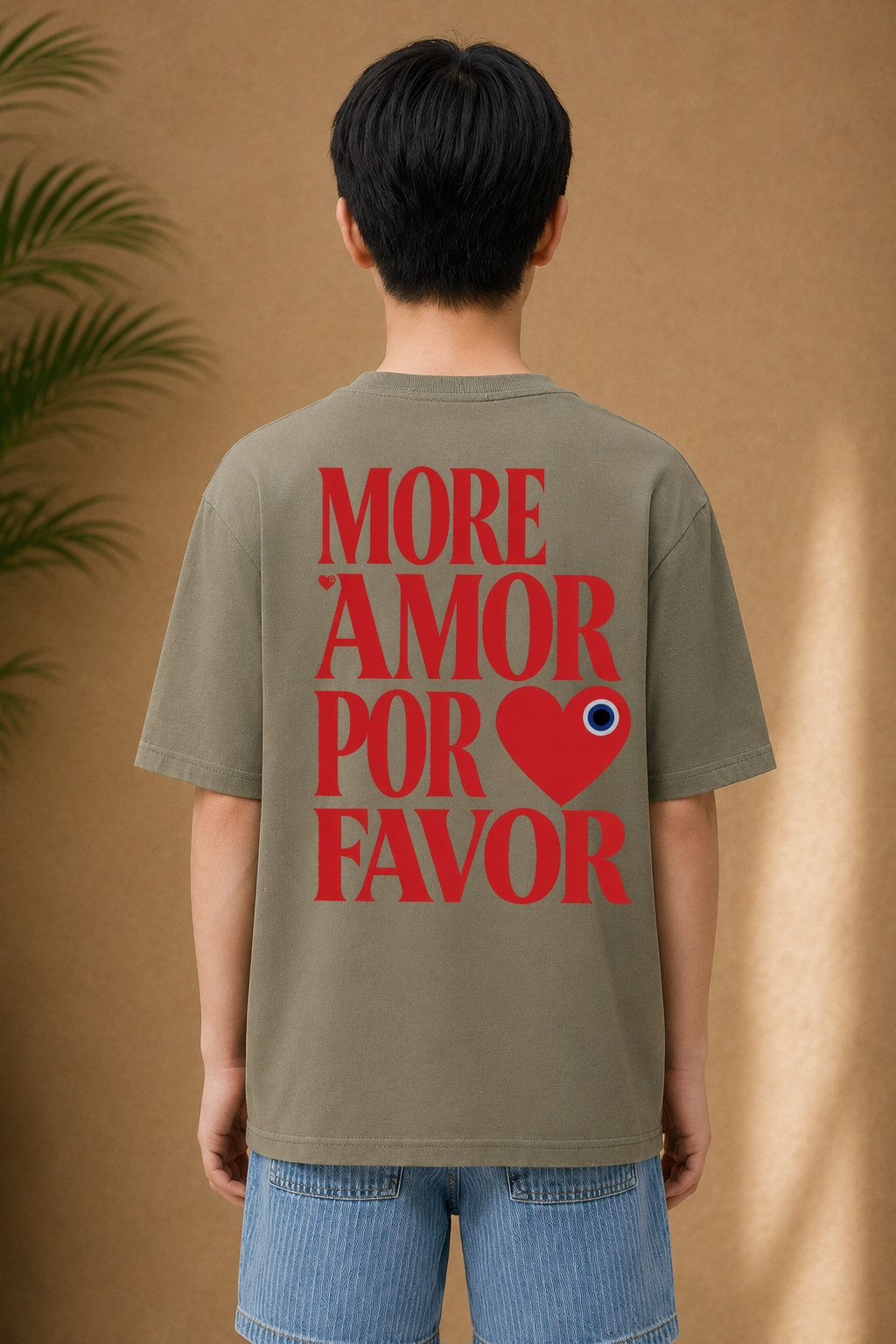 T-shirt enfant Por Favor kaki
