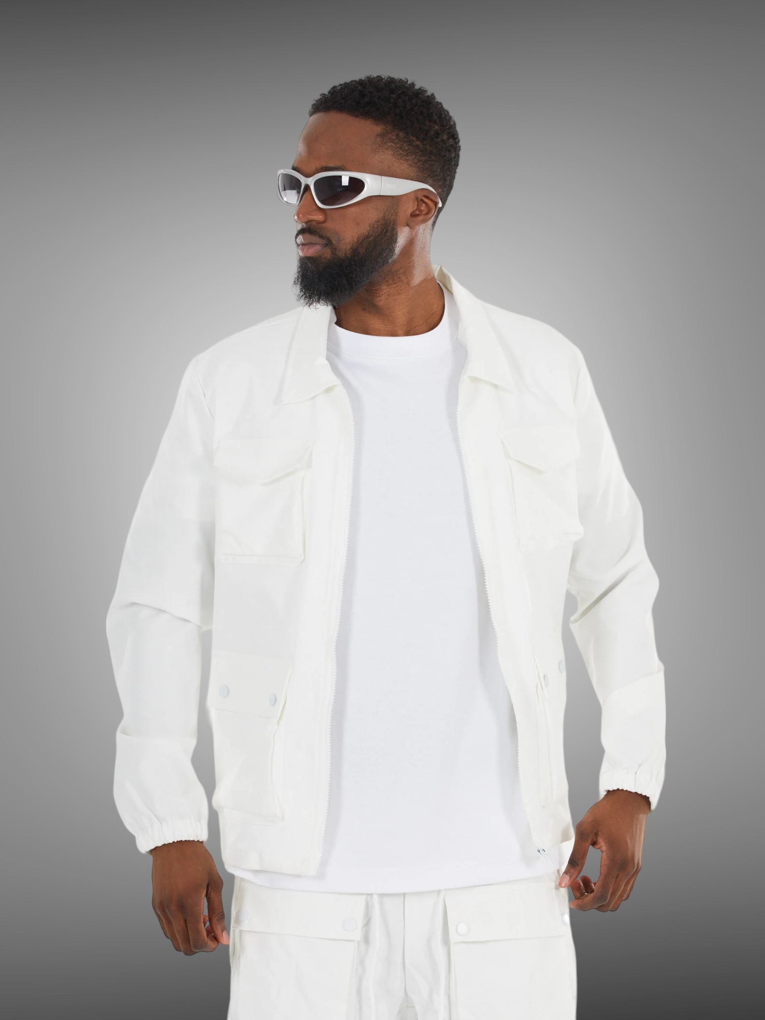 White cargo jacket