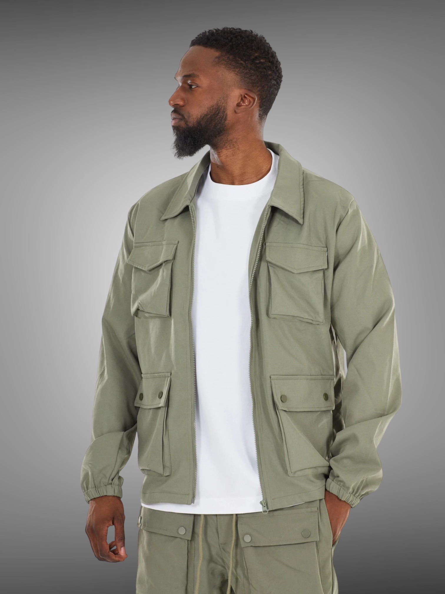 Khaki cargo jacket