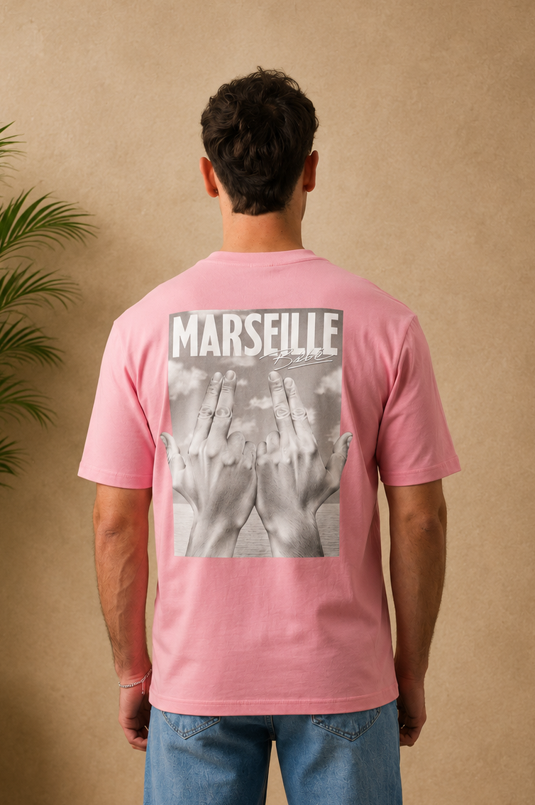 T-shirt tableau Marseille rose