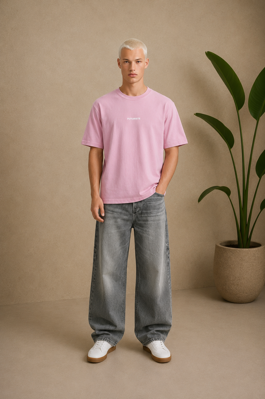 T-Shirt ART futuriste rose