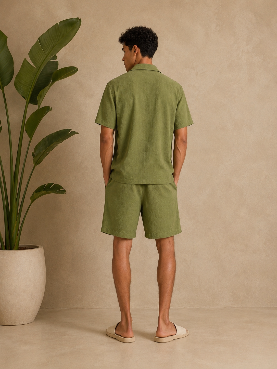 Ensemble bali short chemise kaki