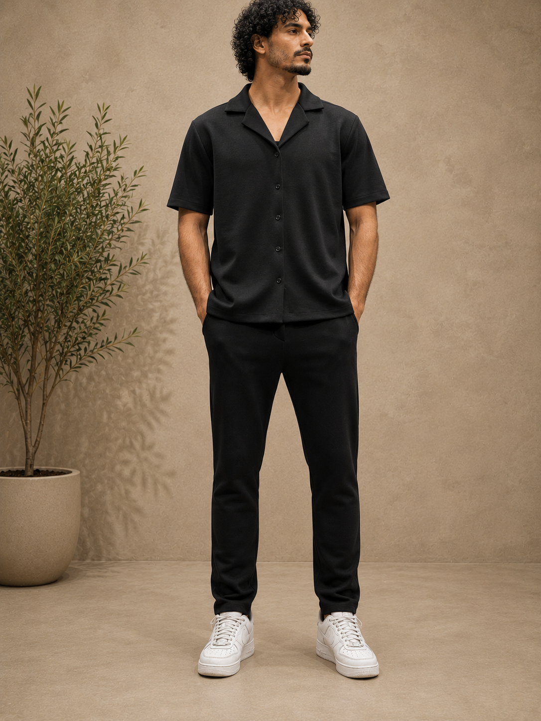 Ensemble Néoprène noir chemise et pantalon