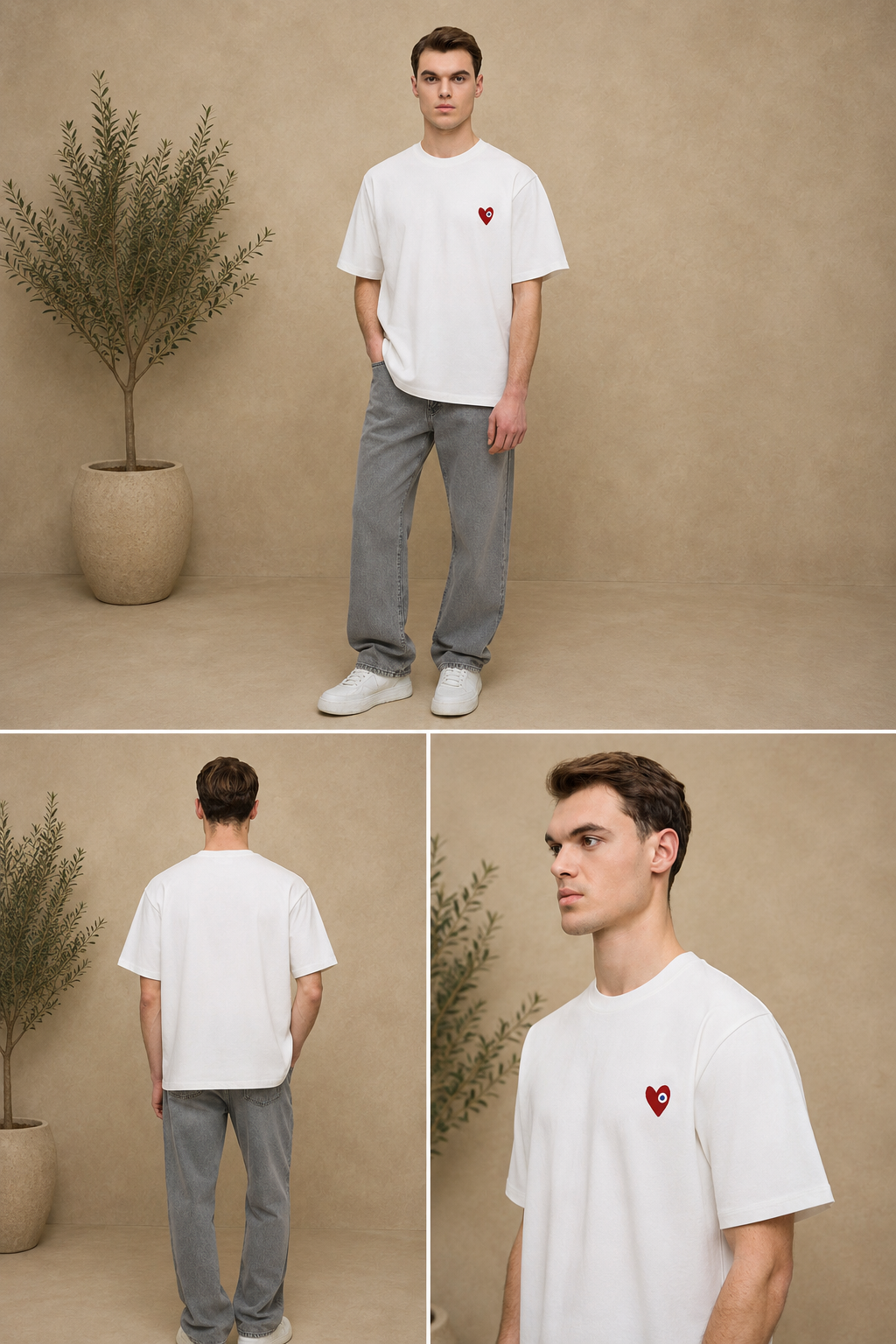 T-shirt Make Love blanc