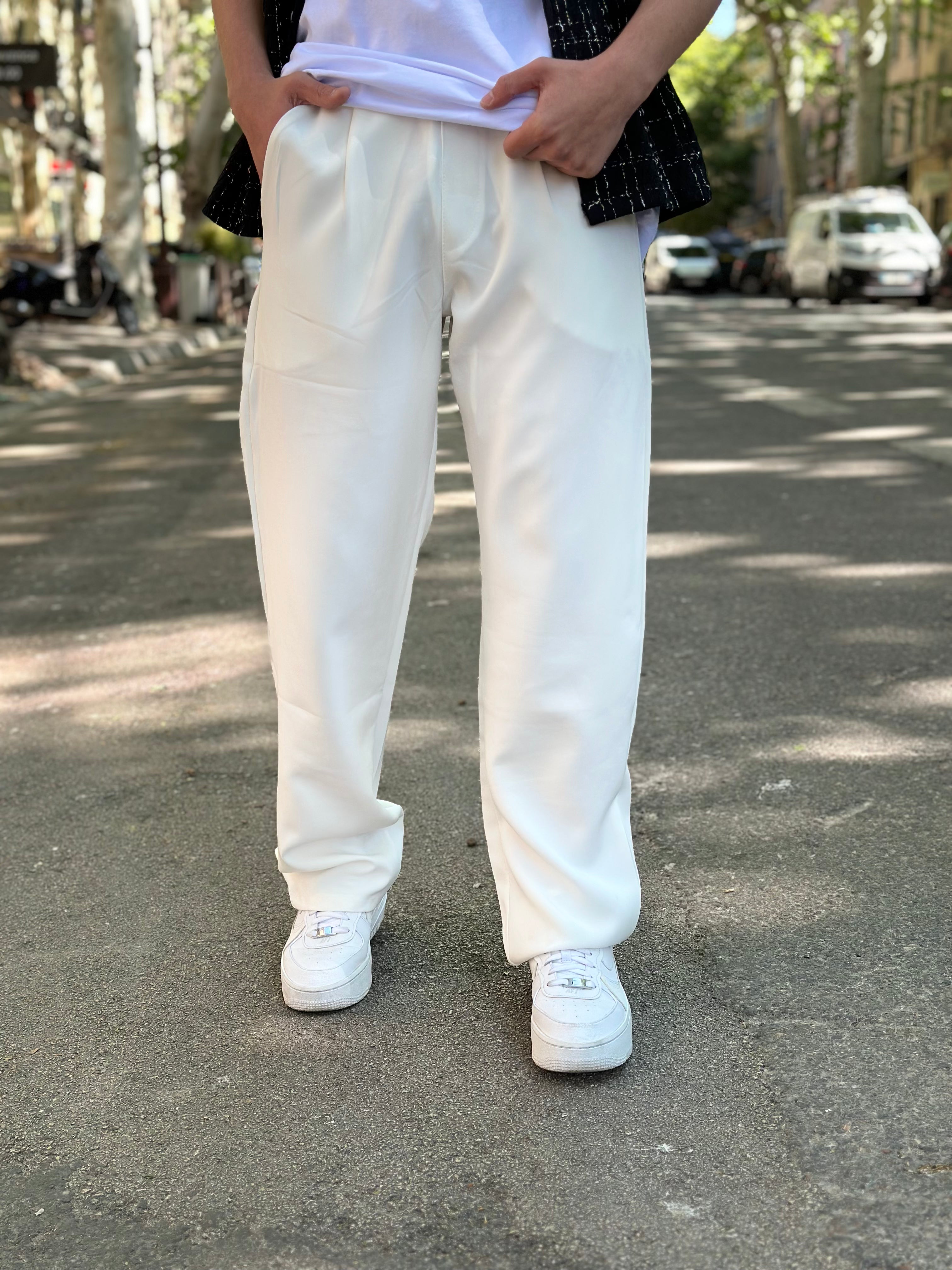 Frilivin - Pantalon Fluide Blanc