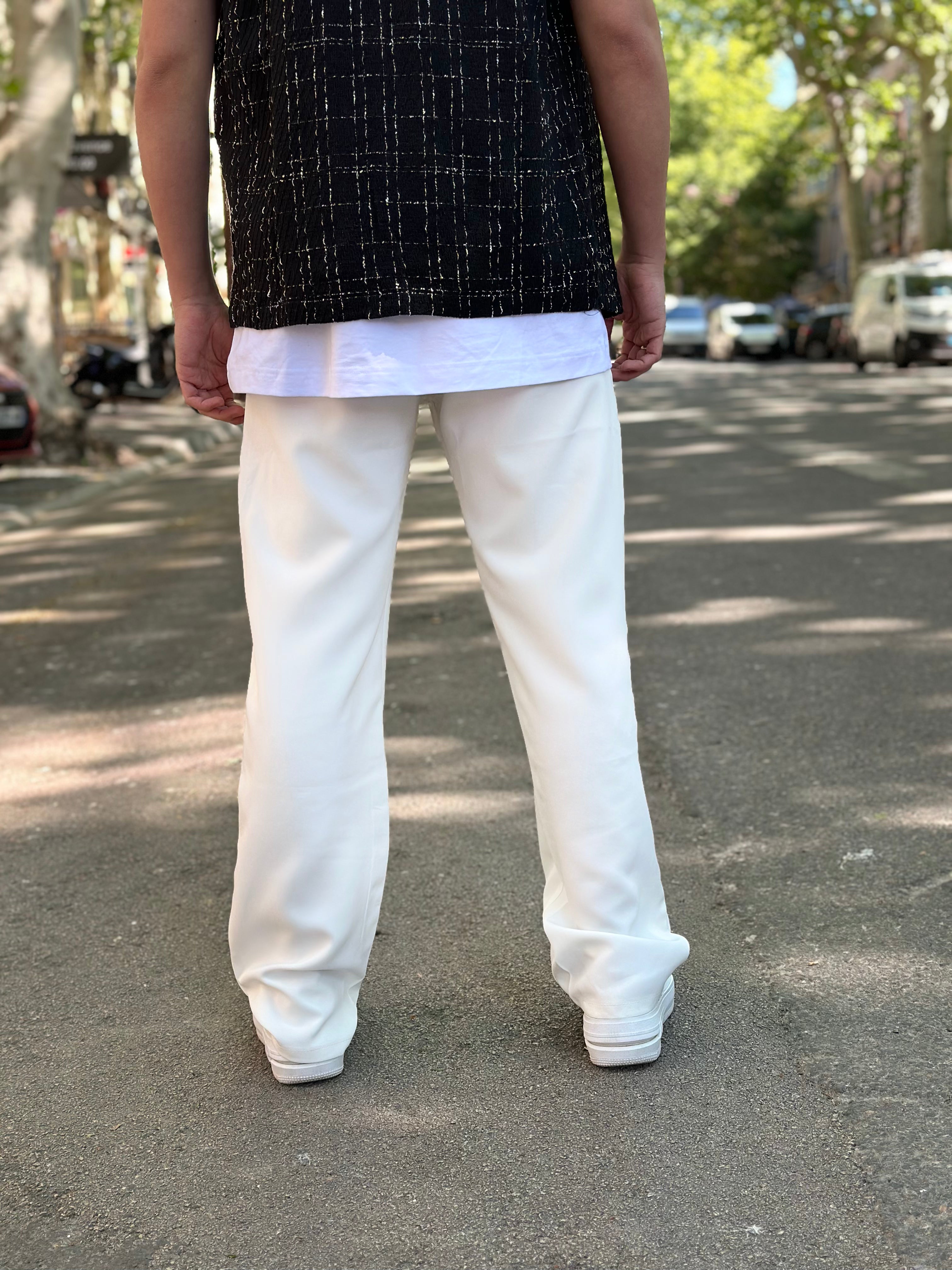 Frilivin - Pantalon Fluide Blanc