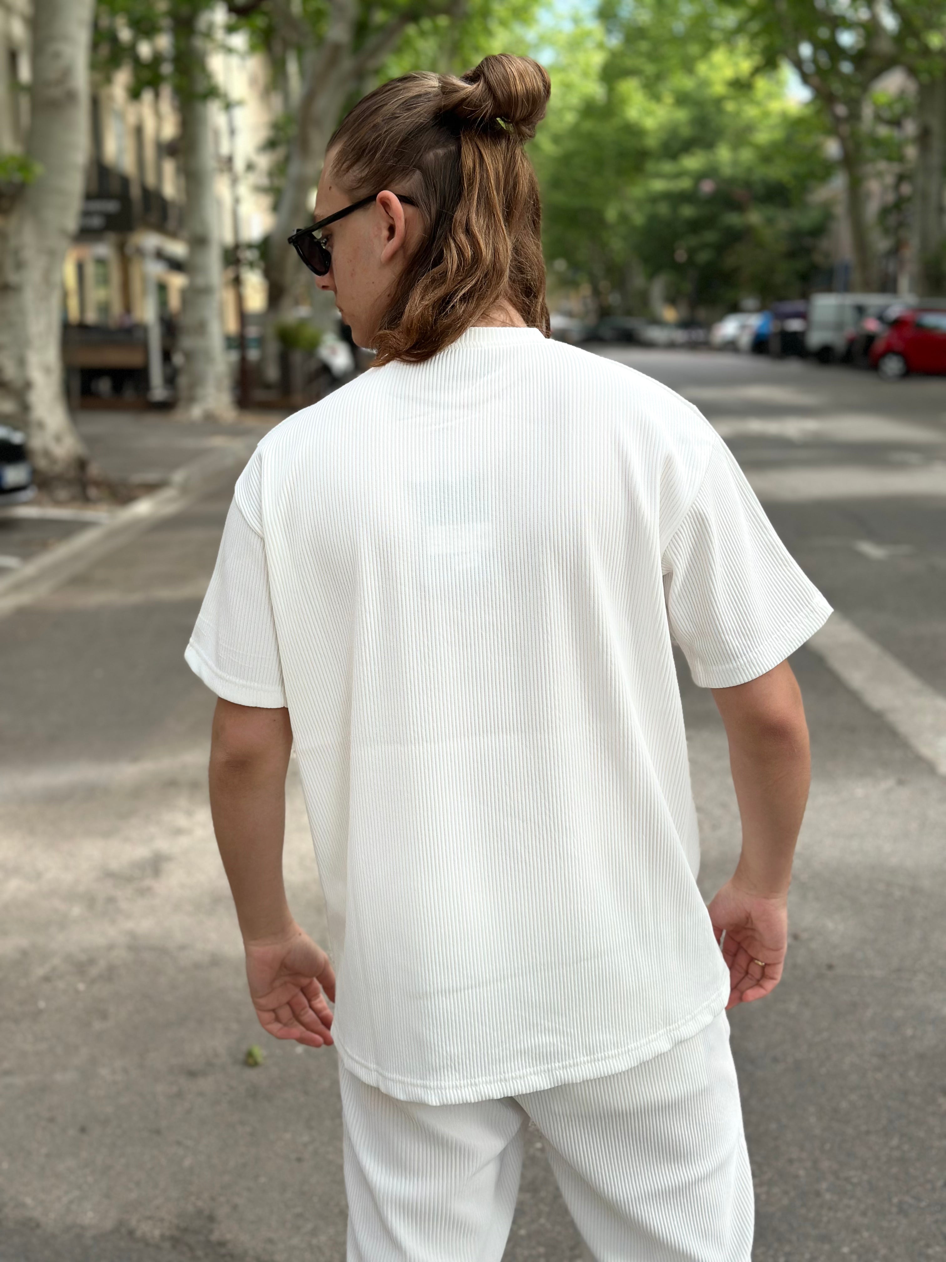 ADJ - Ensemble Paolo Blanc short + T-shirt oversize