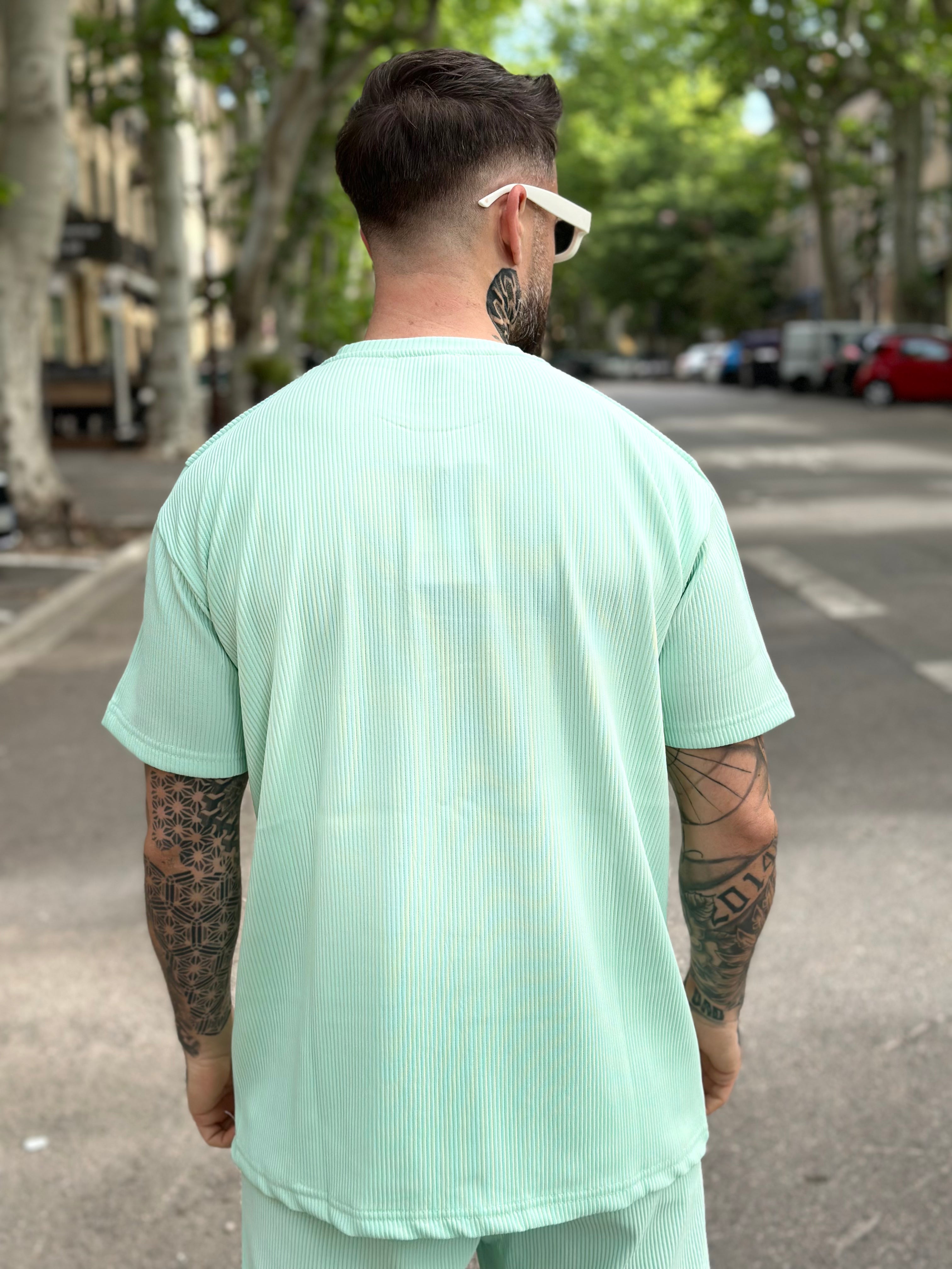 ADJ - Ensemble Paolo Mint short + T-shirt oversize