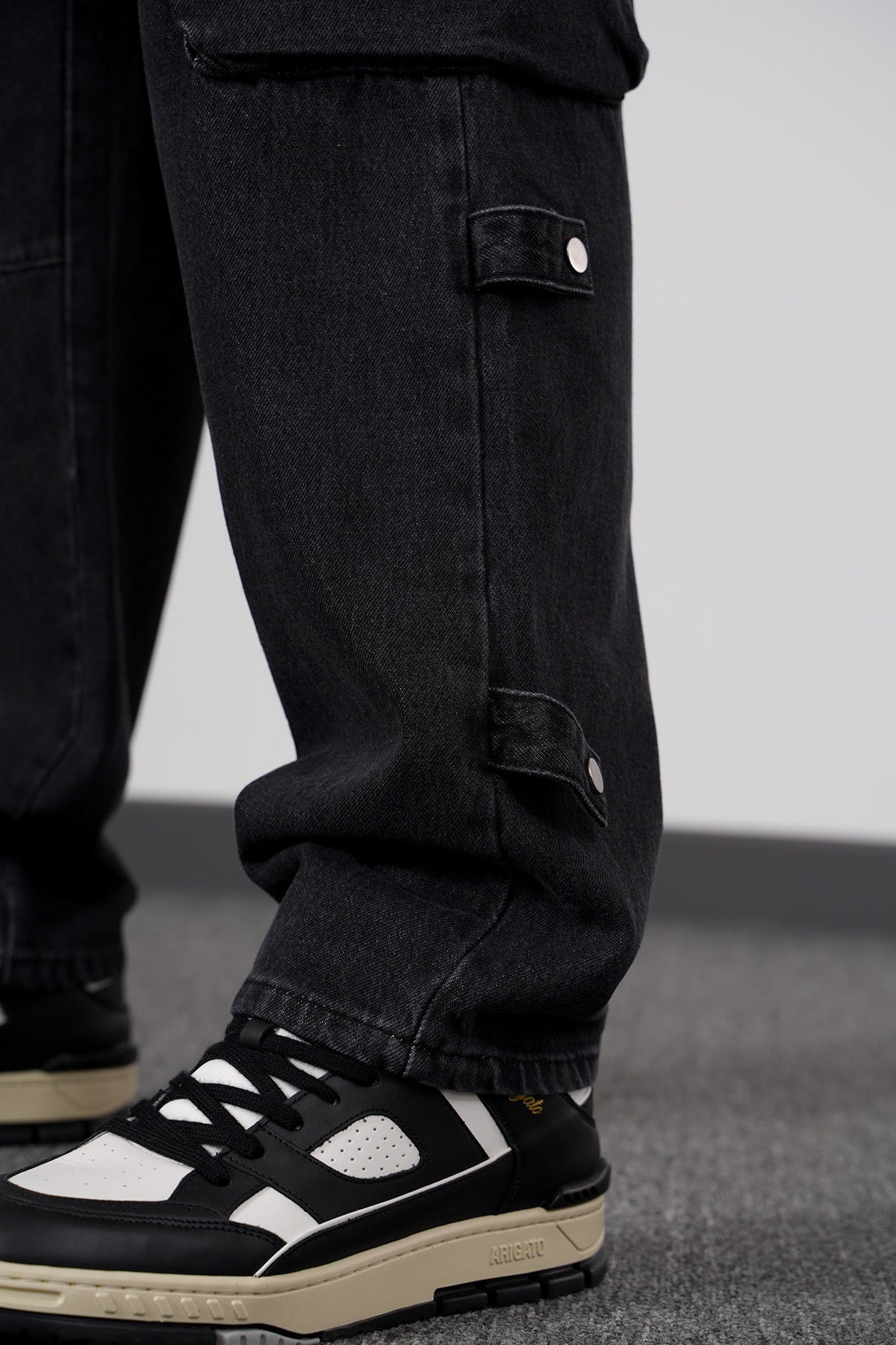 JEAN CARGO LARGE  - GRIS SHINé