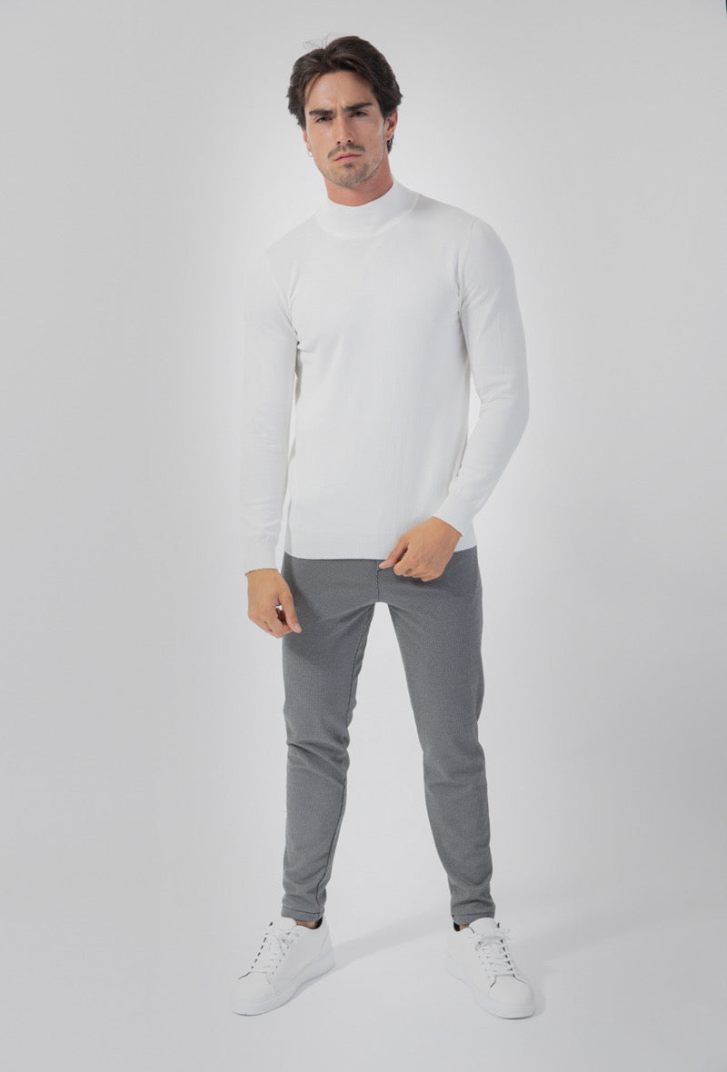 Pull Col montant blanc