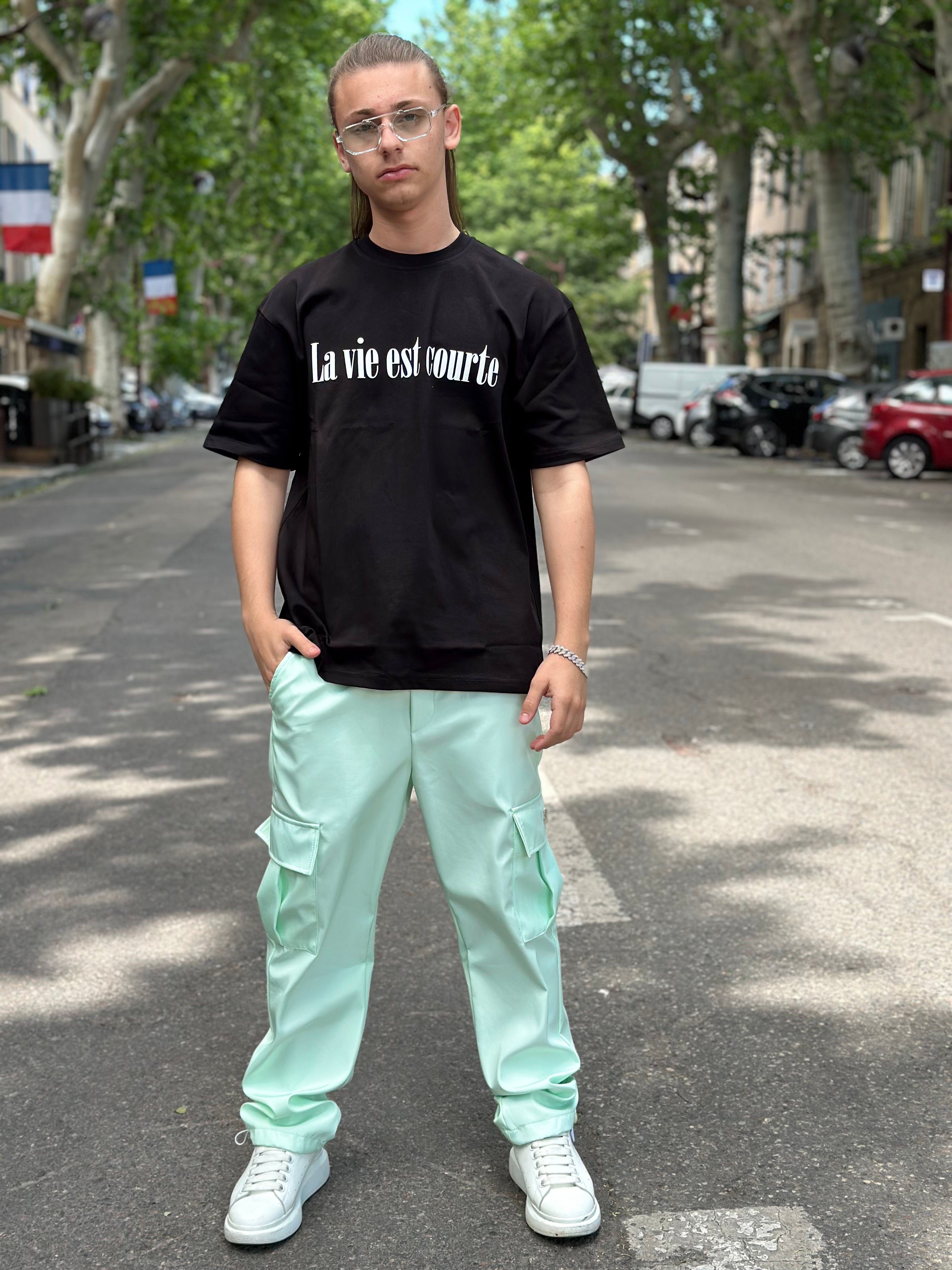 Ikao - Tee Shirt La vie est Courte - Noir