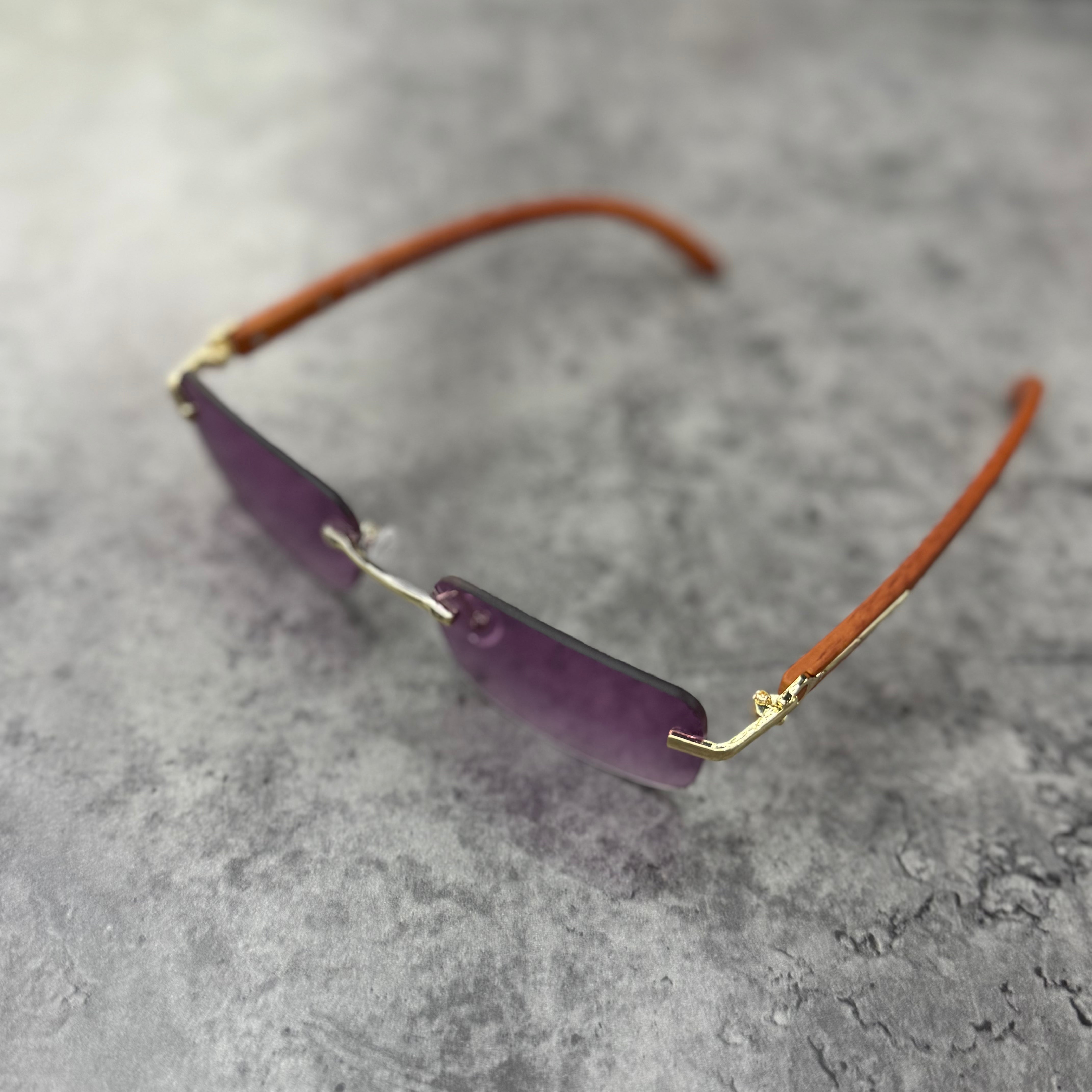 Lunette - Ninho violette - branche marron