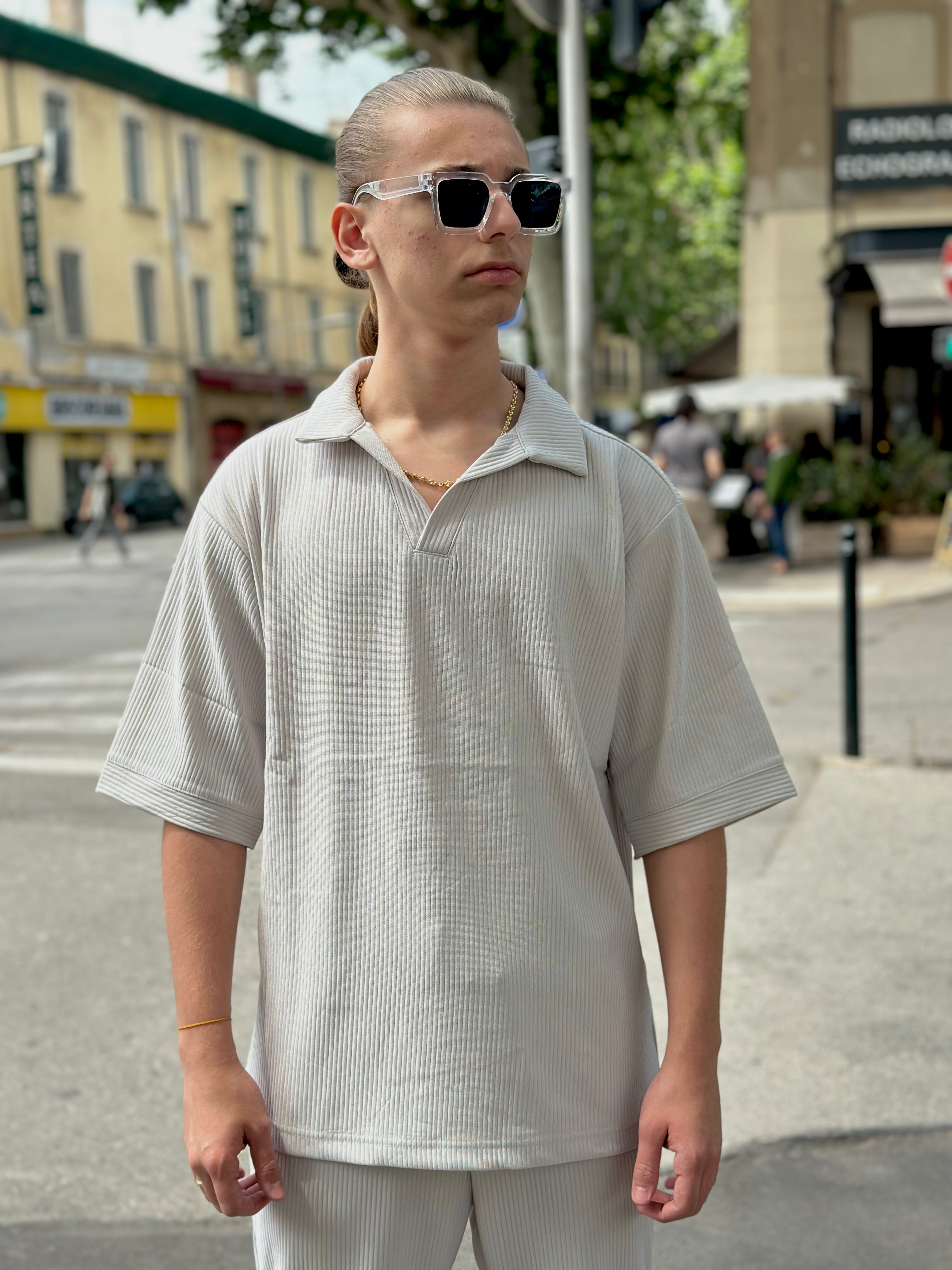 Paolo sky blue polo + pants set