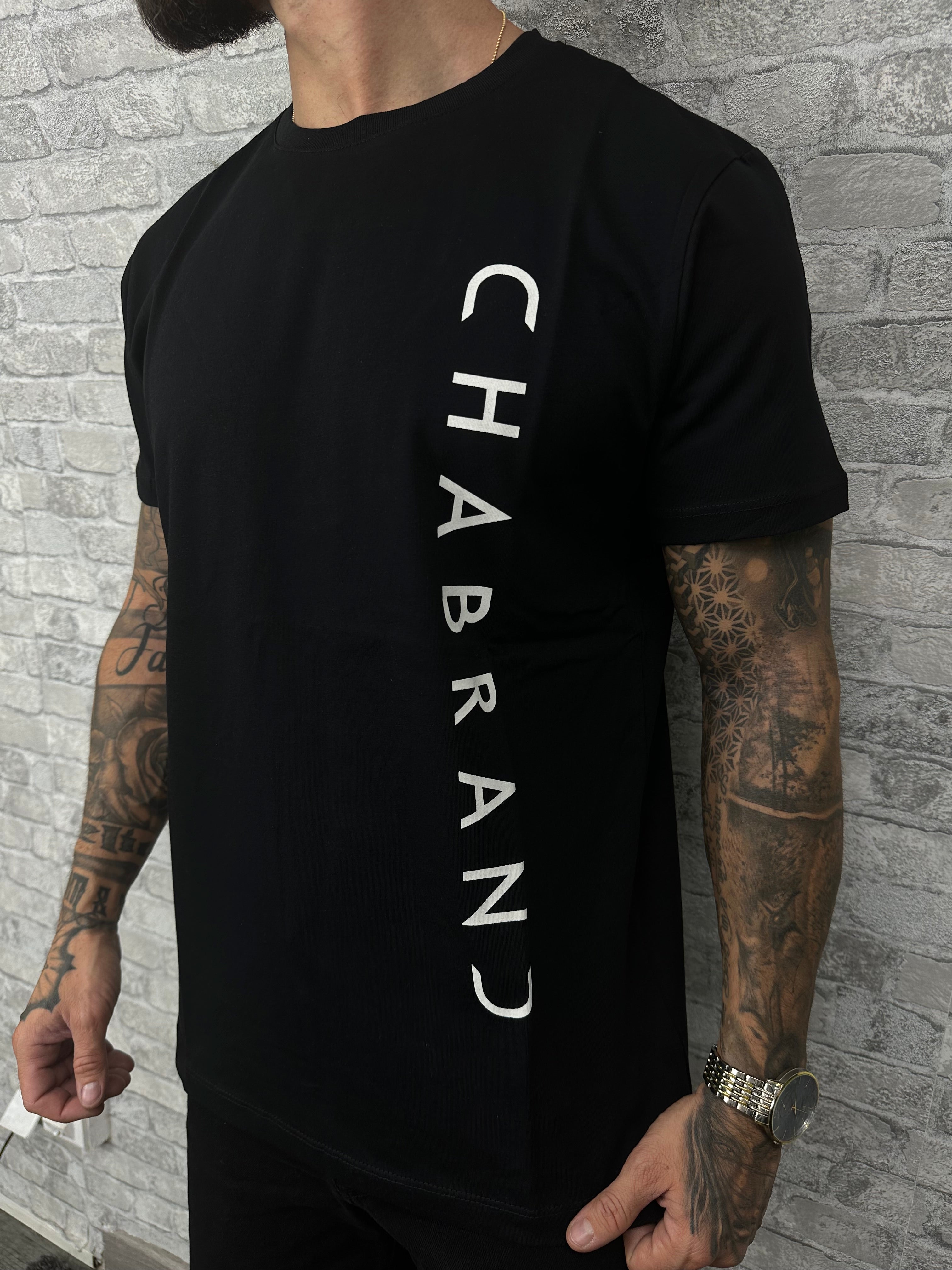CHABRAND - Tee-shirt noir signe blanc