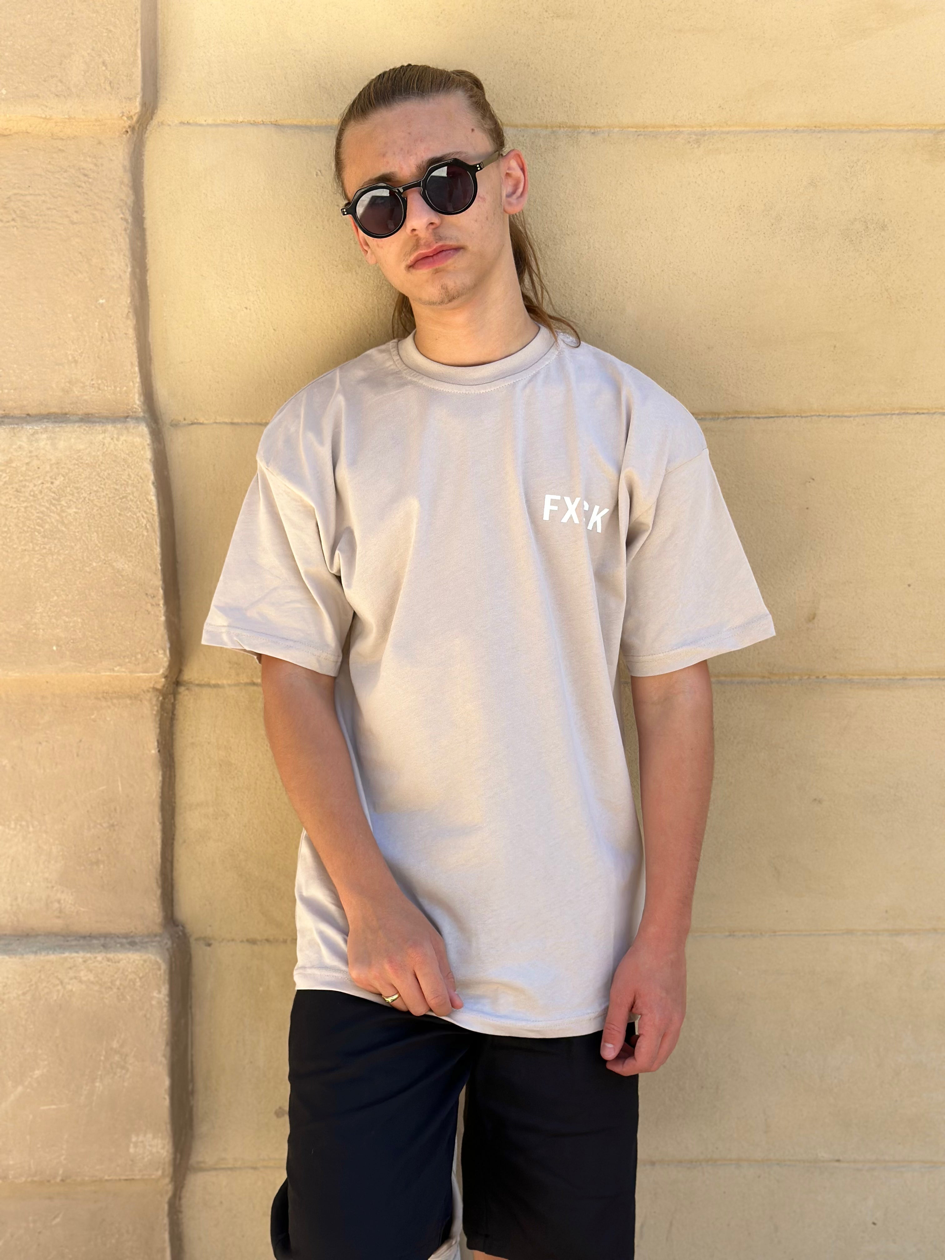 Aarhon - Beige t shirt Fuck the brands