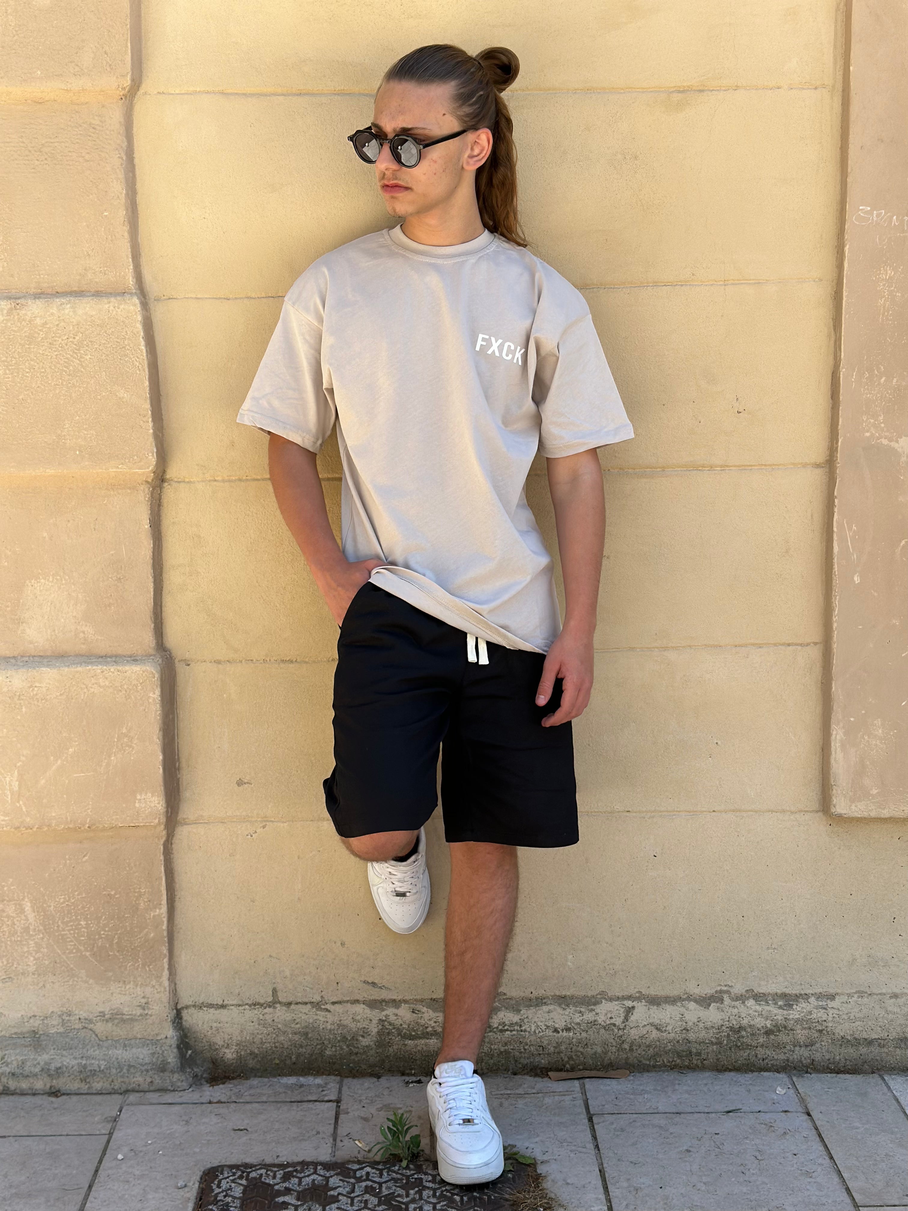 Aarhon - Beige t shirt Fuck the brands