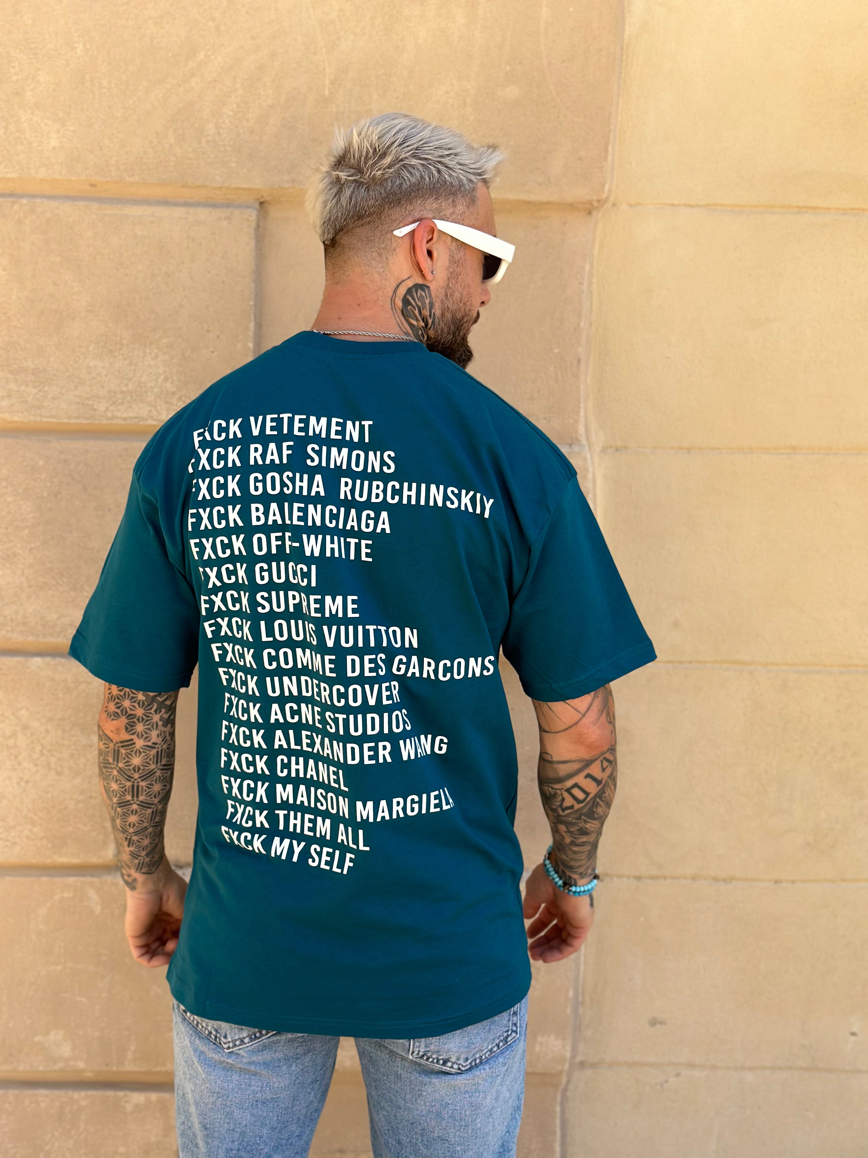 T-shirt Vert Cannard Fuck les marques