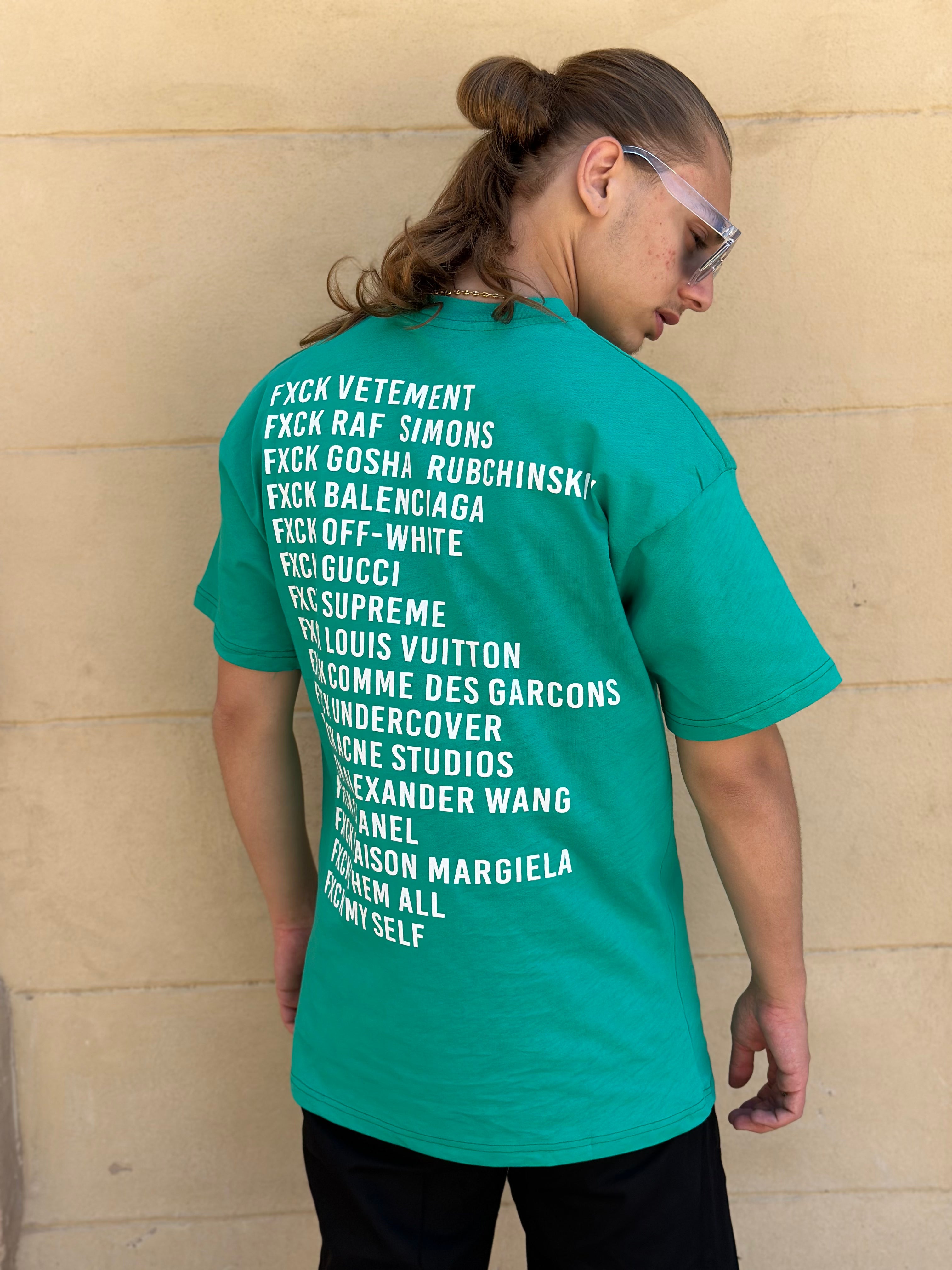 T-shirt Vert Fuck les marques