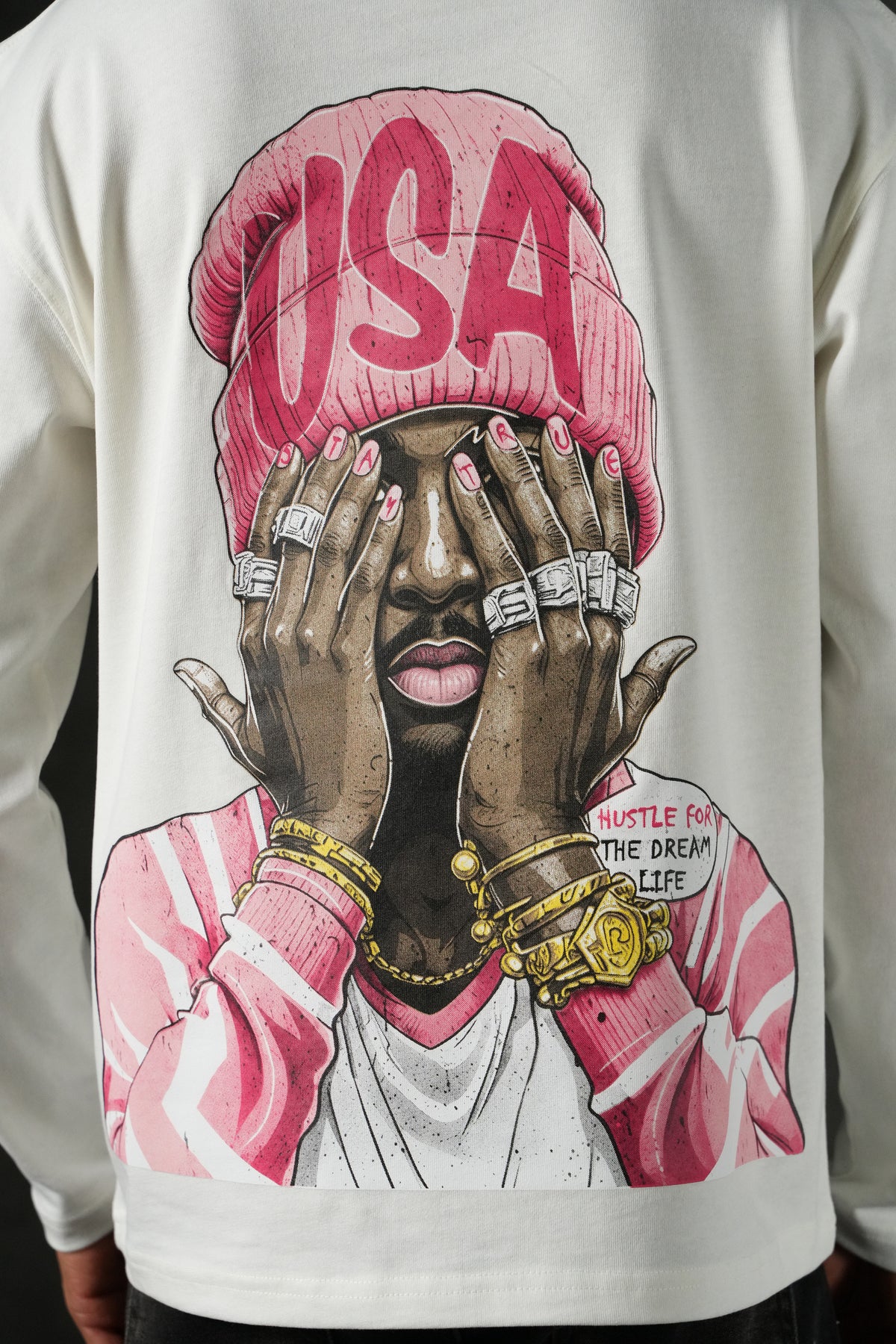 T-Shirt manche longue Thug blanc